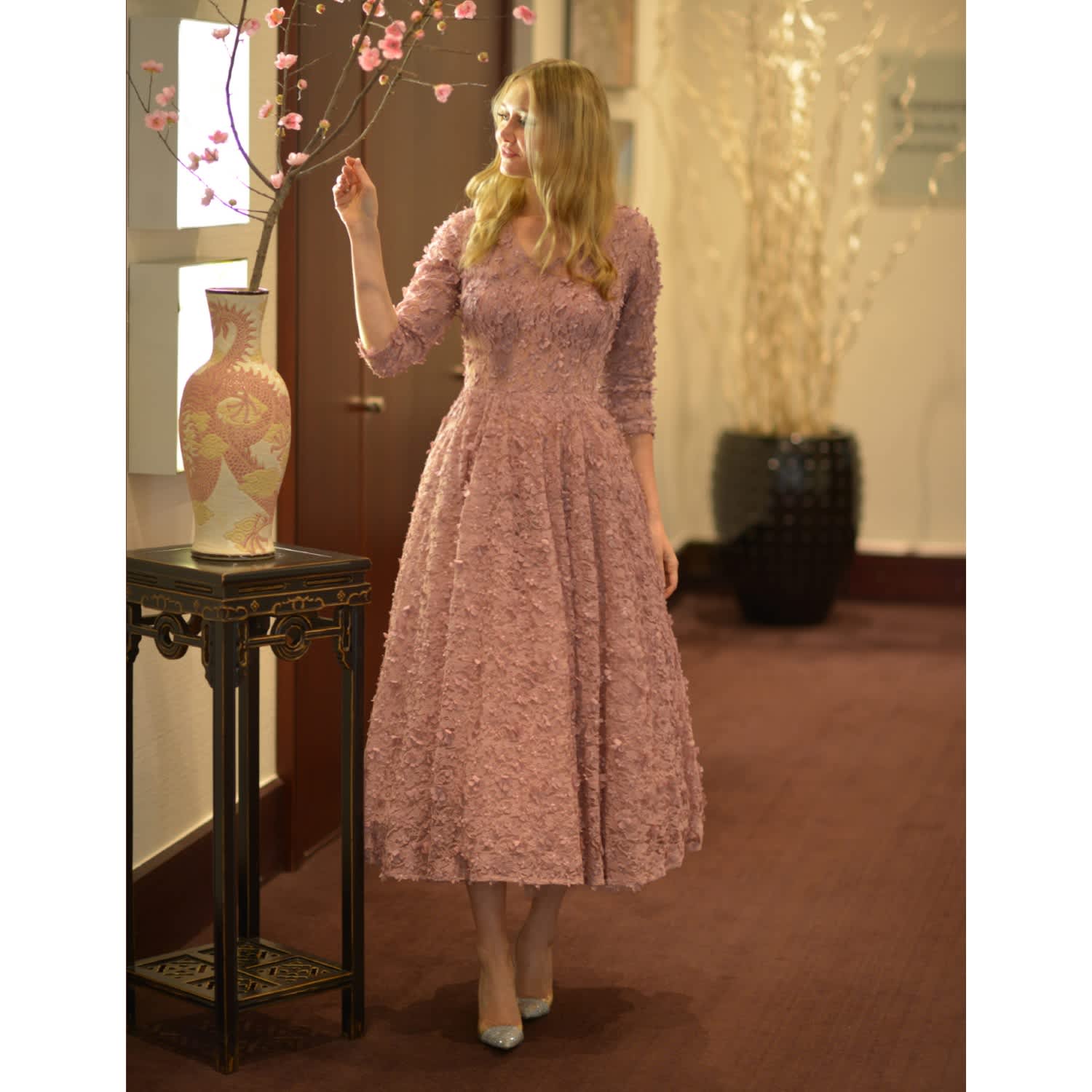 pink and green dresses cocktail