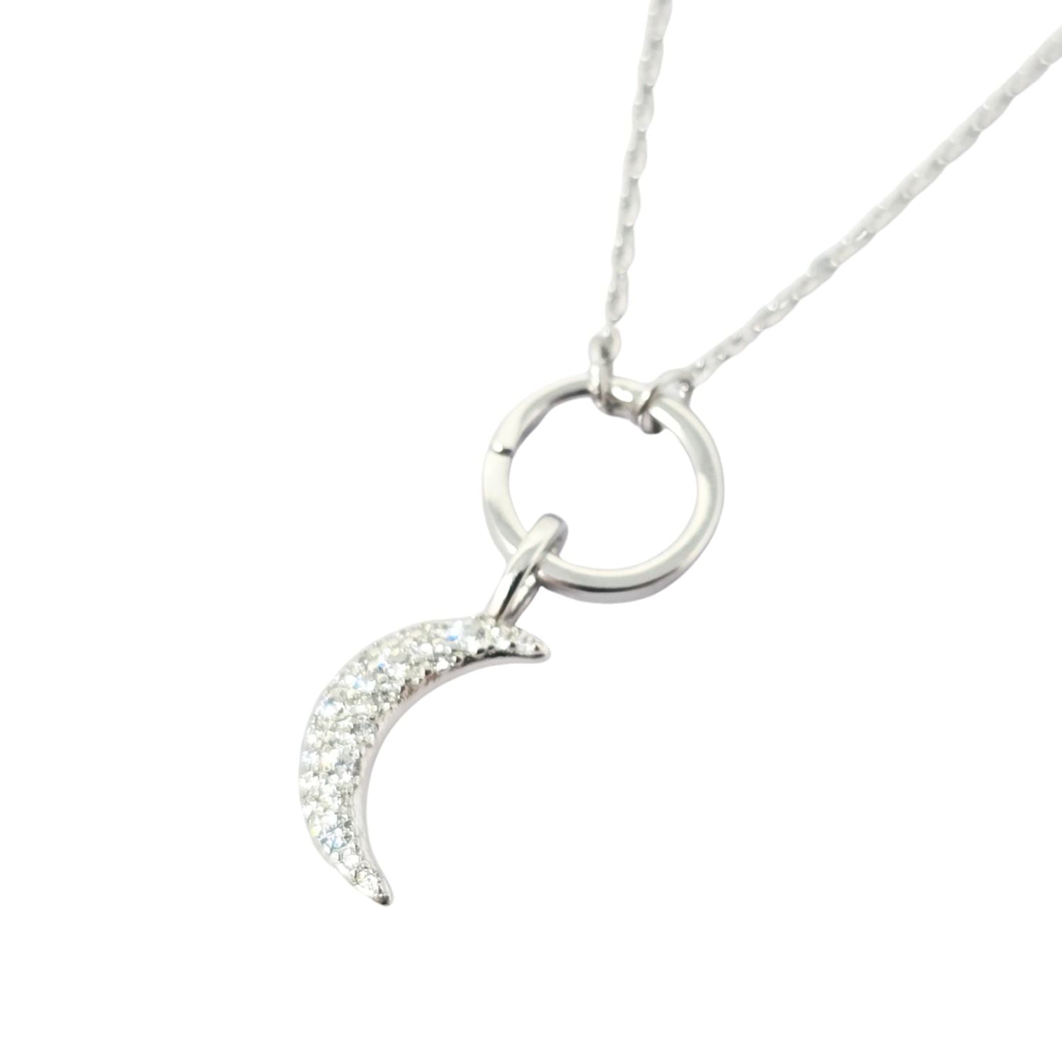 Harfi Women's Sterling Silver Crescent Moon Pendant Charm Necklace