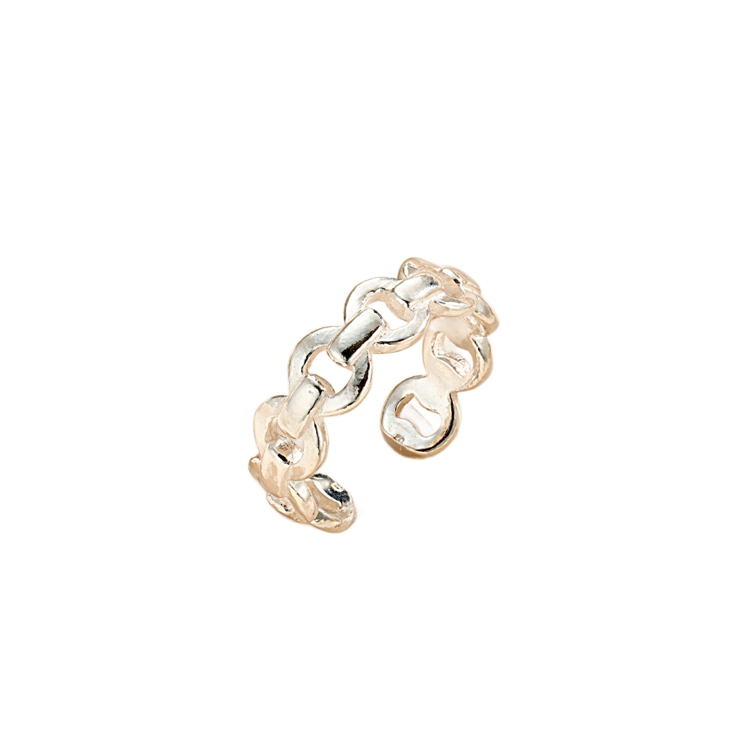 Posh Totty Designs Women's Silver Curb Link Open Ring