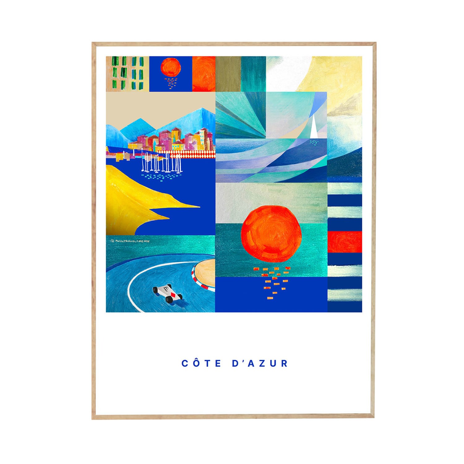 Colourful Cte D’azur Travel Poster: Sunrises And Sunsets By The Sea Awol