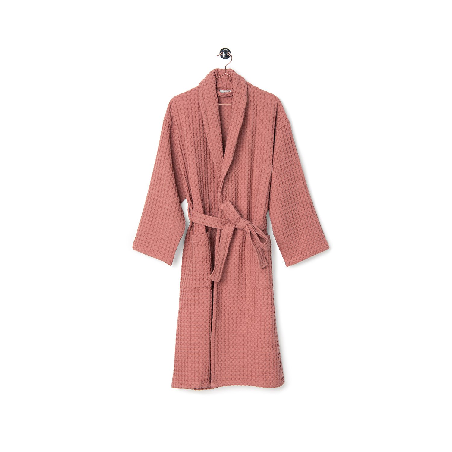 La Reina Pink / Purple Waffle Bathrobe Blush