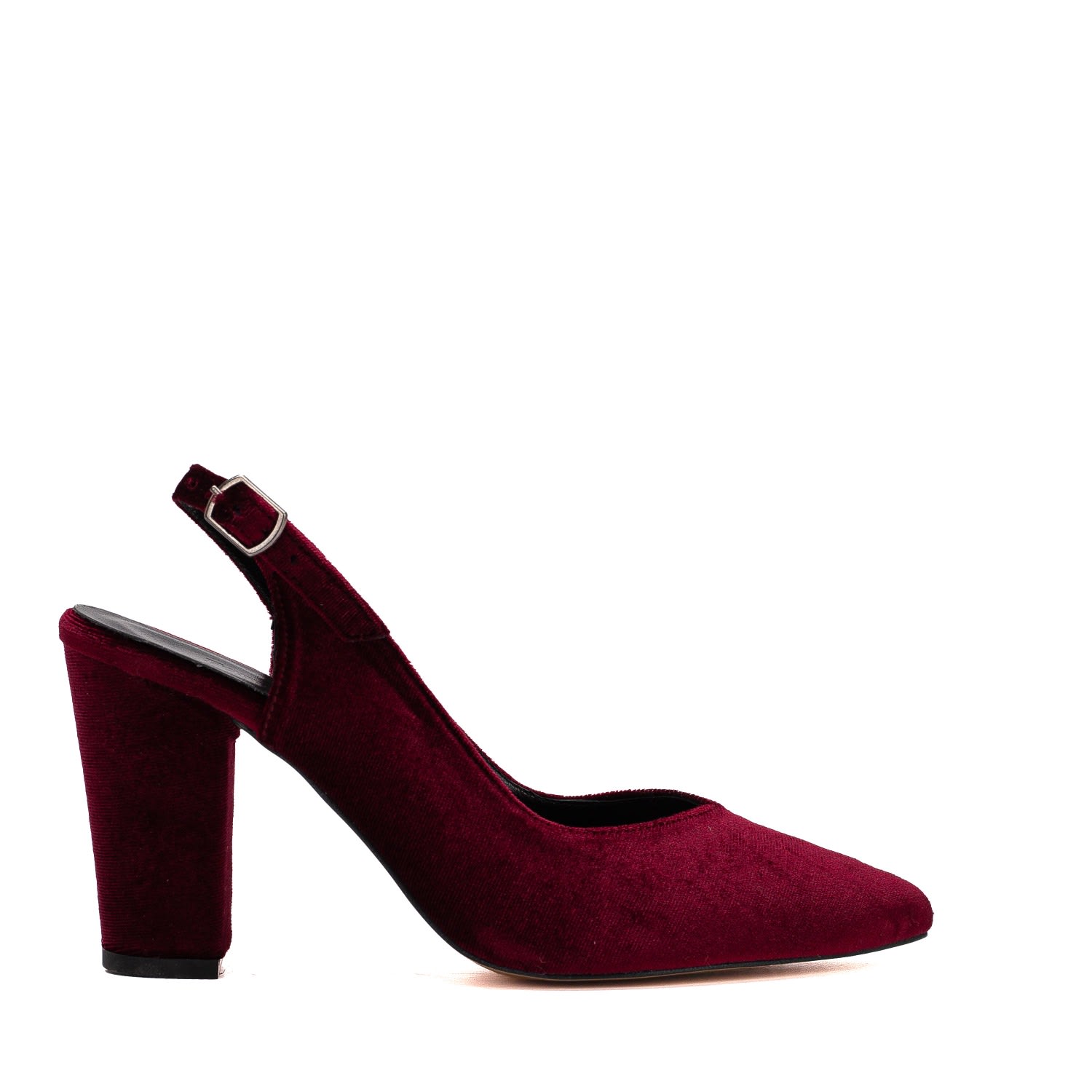 Forever & Always Shoes Women's Red Emma - Burgundy Velvet Slingback Heels In Red