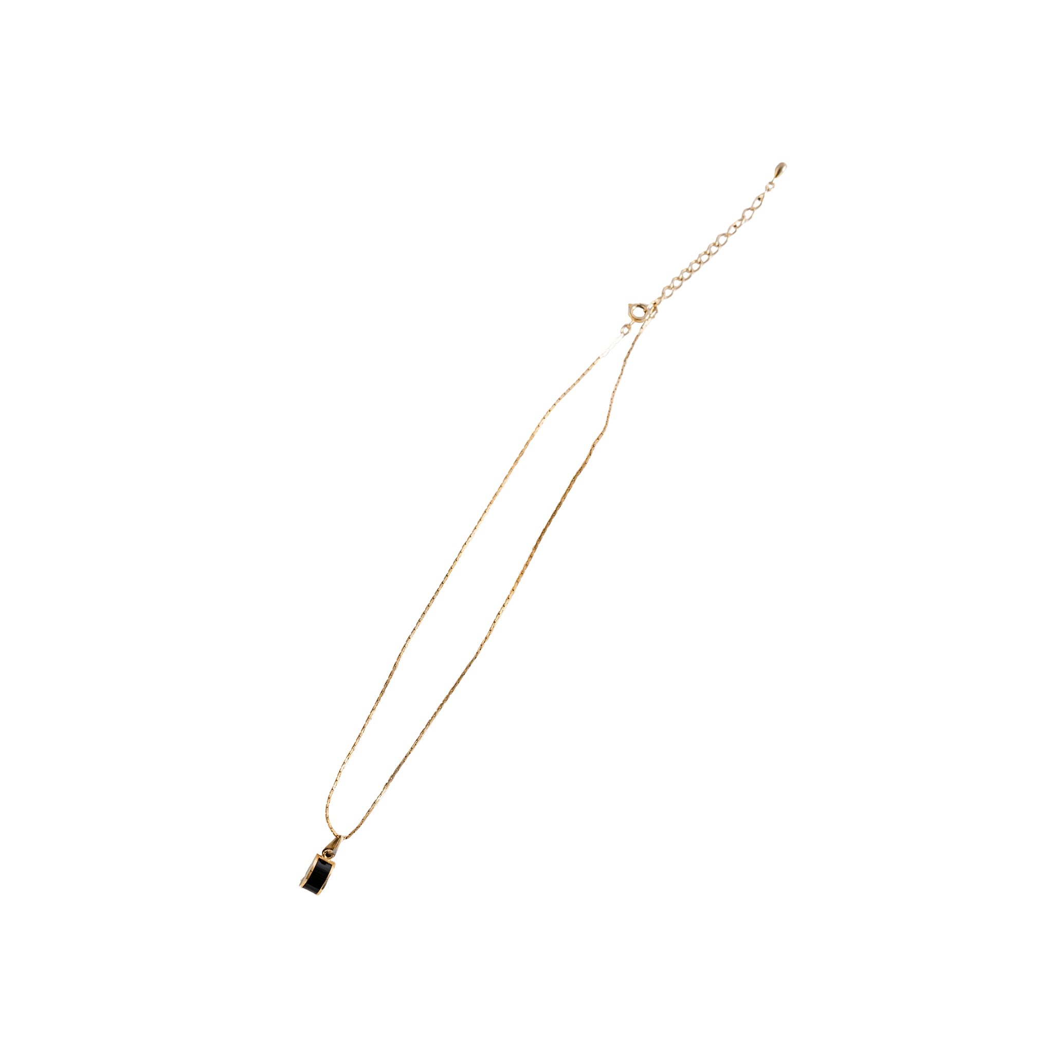 Sugar Cream Vintage Women's Gold Vintage Rectangular Pendant Semi-precious Stone Necklace In Gold