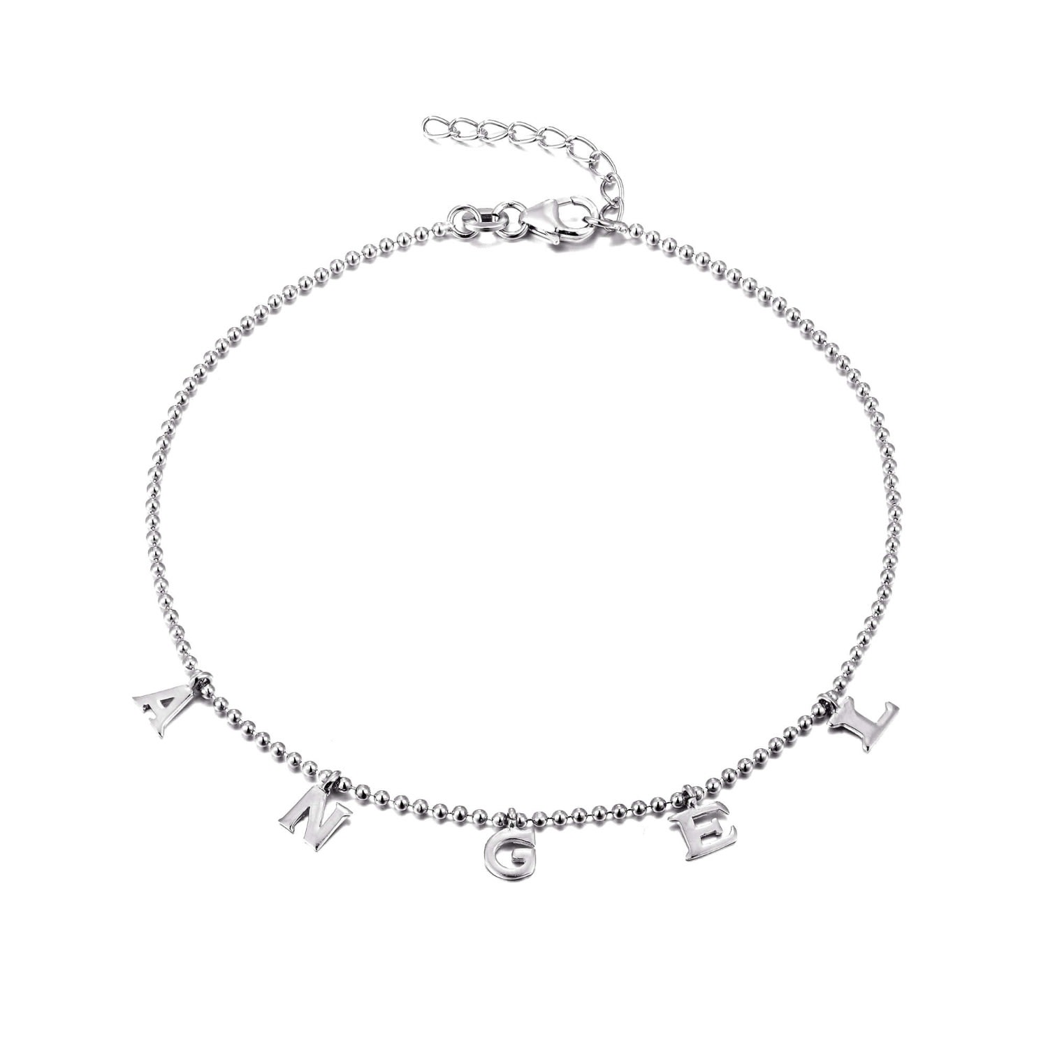 Women’s Ecoated Sterling Silver Angel Charm Anklet Seol + Gold