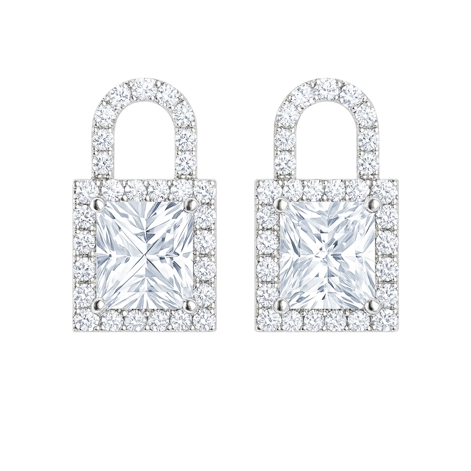 The Gala Women's Silver Crystal Padlock Luxe Earrings In Silver