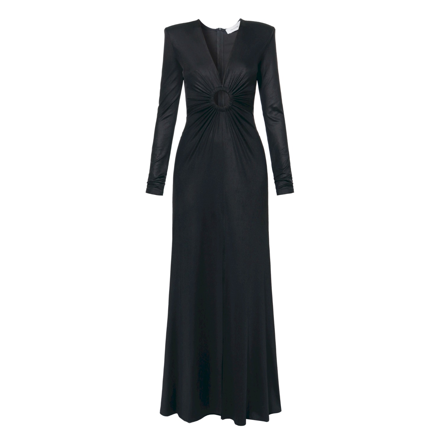 Aggi By Halewski Women's Nina Black Pearl Long Sleeve Maxi Evening Dress In Black