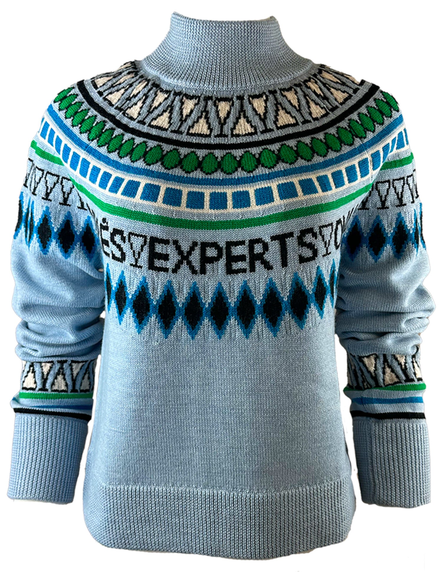 Team Event Women's "après Experts Only" Fair Isle Color: Cornice Blue/ Multi In Blue