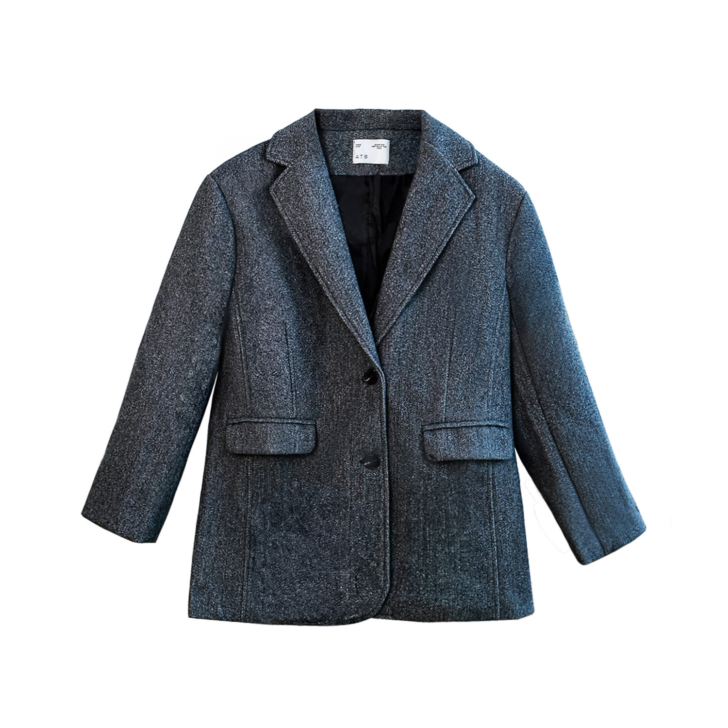 Ats The Label Women's Colette Grey Wool Single Breasted Blazer