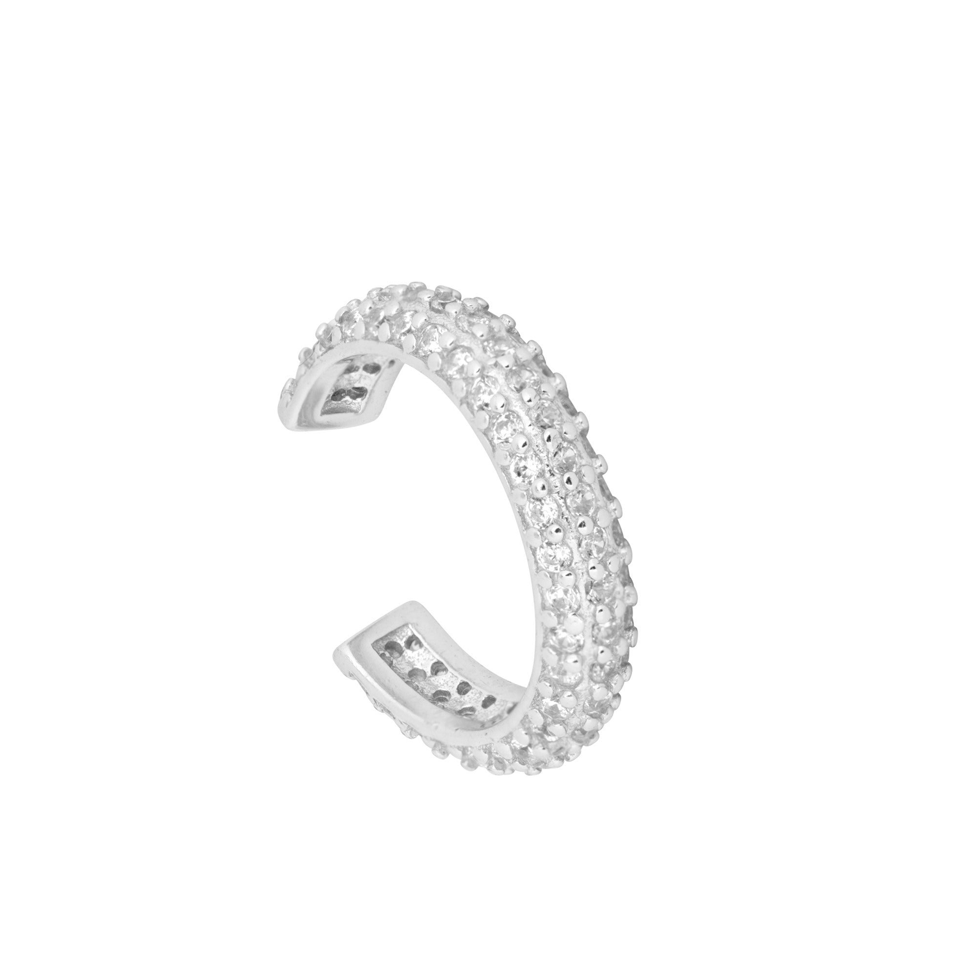 Gold Trip Women's Crystal Aura Ear Cuff In Silver In Gray