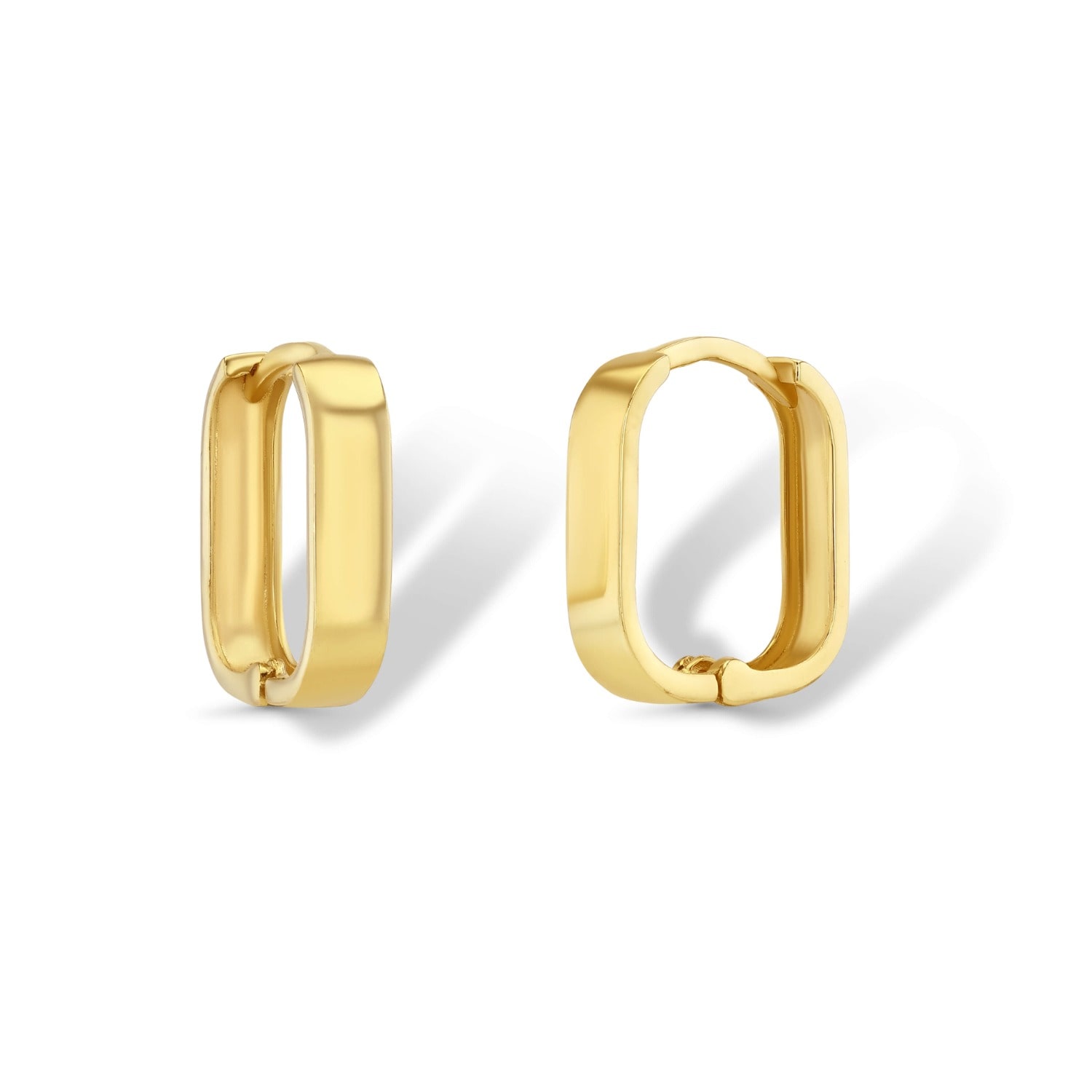 Jewelbird Women's Gold Square Hoop Huggie Earrings In Gold