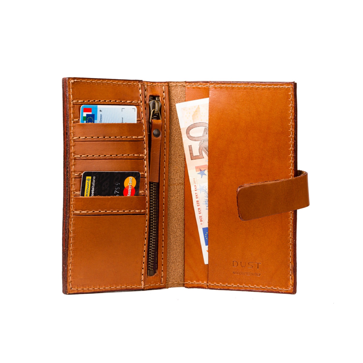 The Dust Company Women's Leather Wallet Vintage Brown In Orange