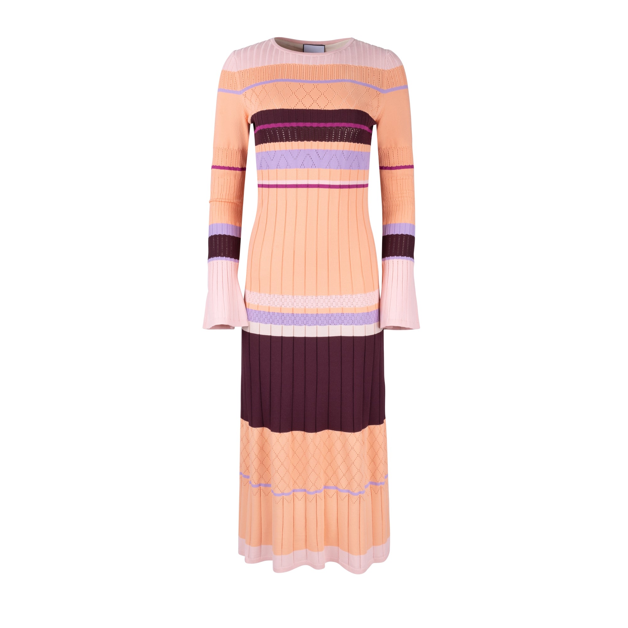 Ellie Makir Women's Pink / Purple Chromatic Knit Dress - Sunset In Pink/purple