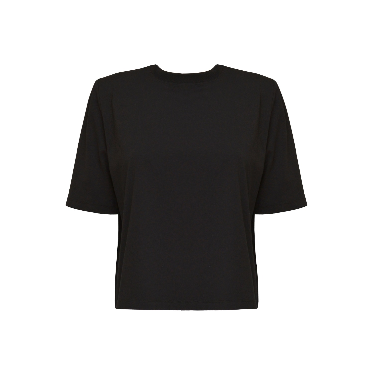 Guaja. Studio Women's Black Boxy Fit Shoulder Pad T-shirt