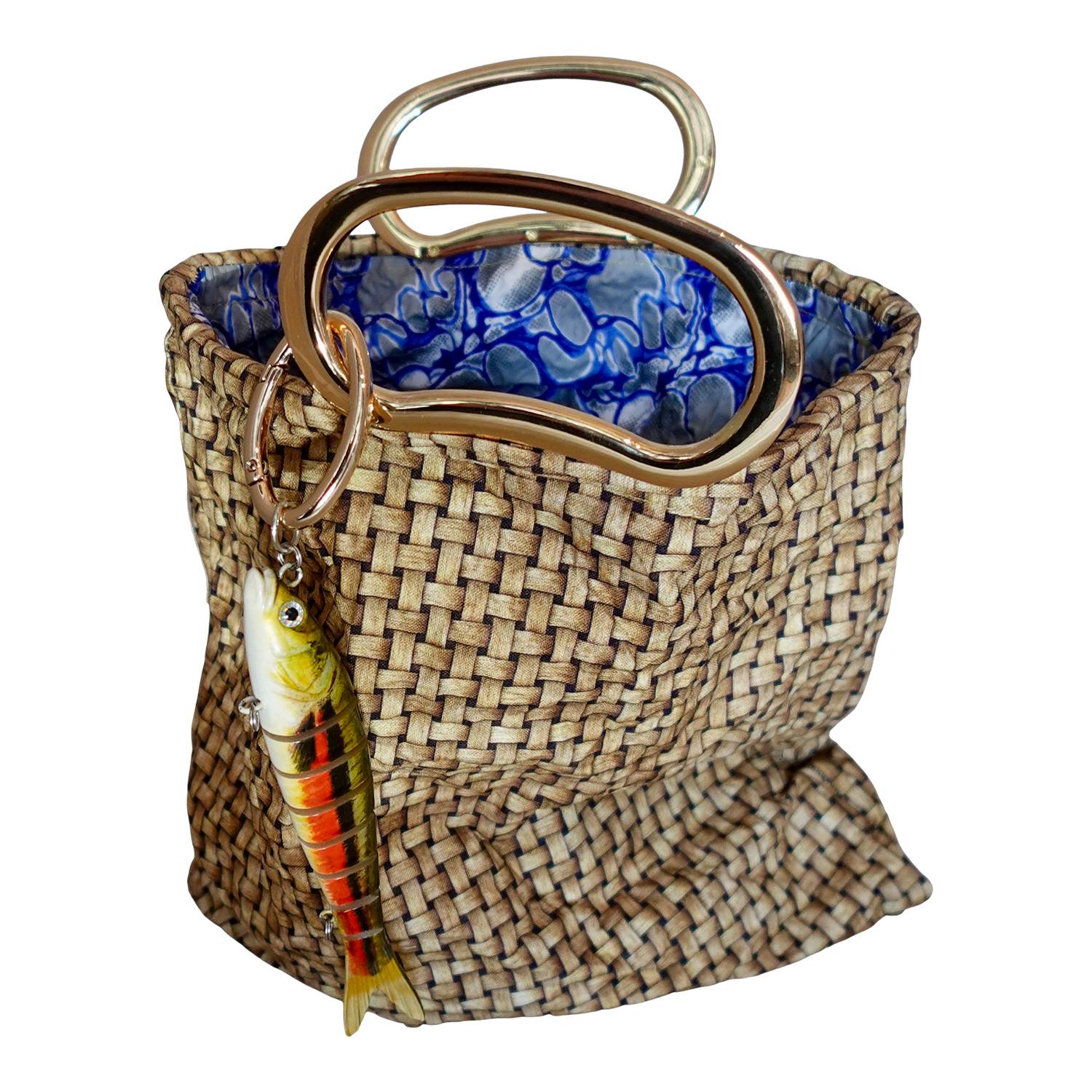 Romer Millinery Women's Brown / Gold Morphy Moldable Mini Fishing Panier Clutch Yellow Gar In Multi