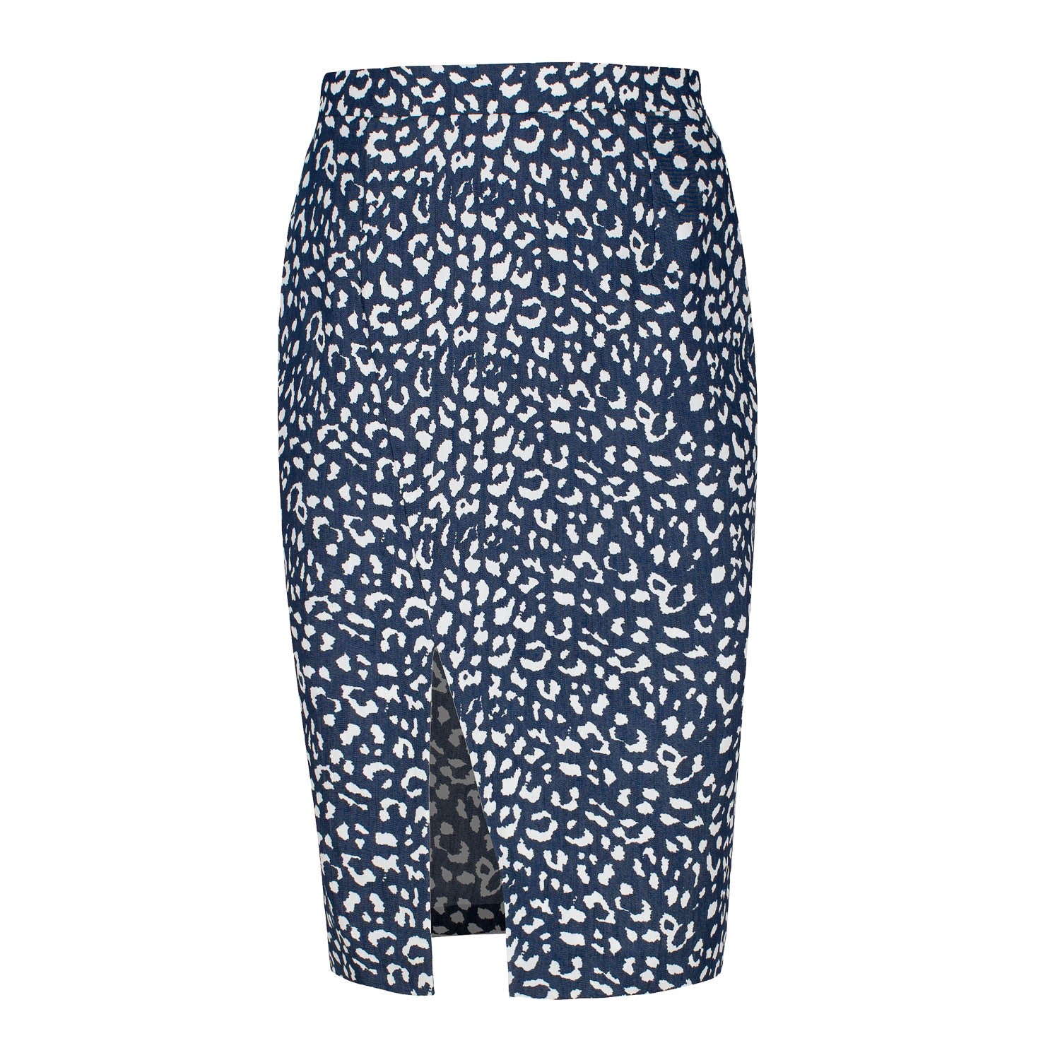 Conquista Women's Blue Print Gabardine Pencil Skirt In Blue