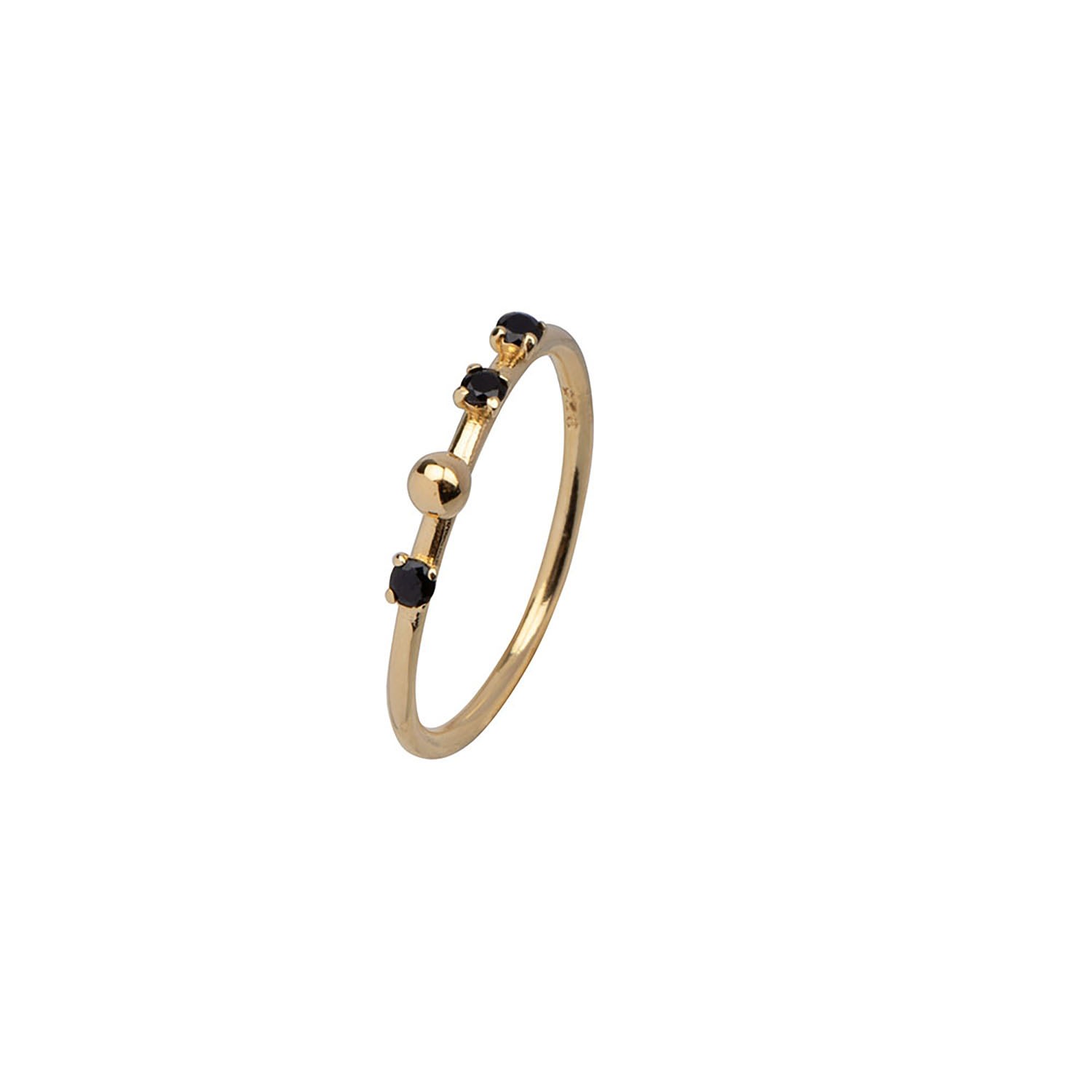 Ana Dyla Women's Gold Cosima Black Spinel Ring