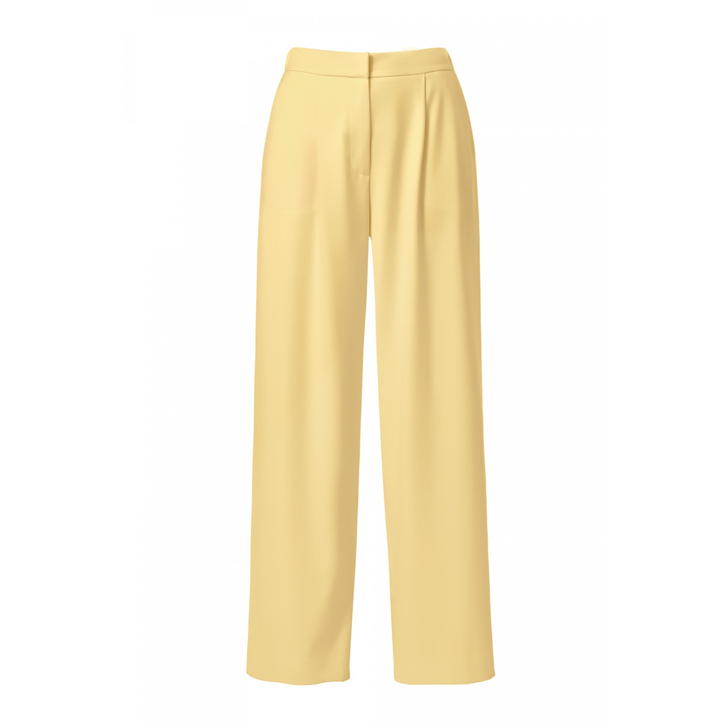 Aggi By Halewski Women's Yellow / Orange Omena Butter Yellow Long Wide Trouser With Slits In Yellow