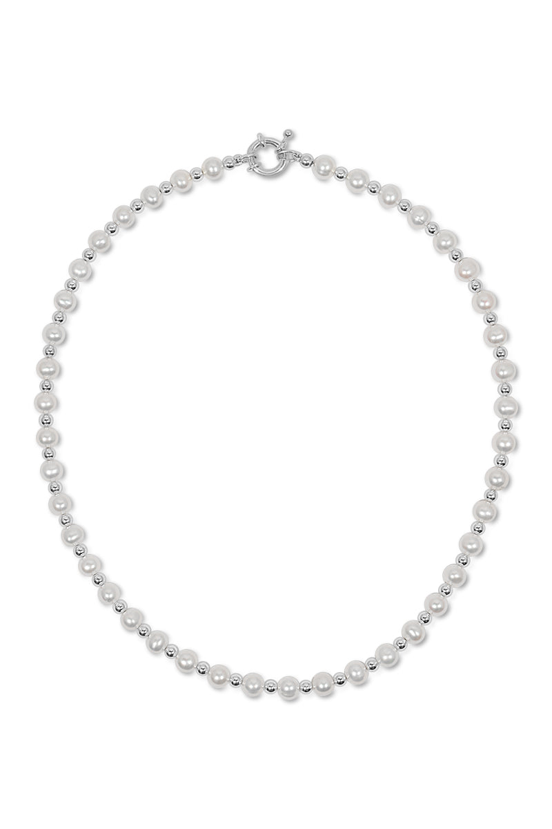 Men’s White Venice Pearl And Sterling Silver Necklace Naiia