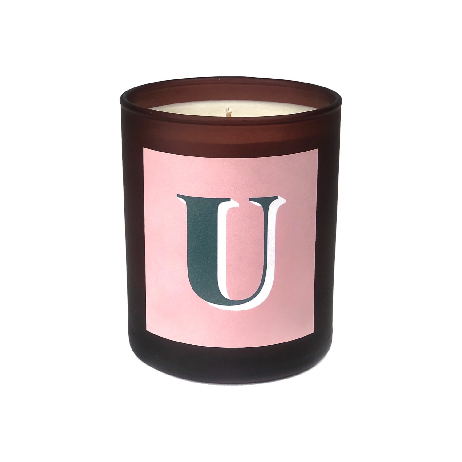 Pink / Purple Initial U Candle - Alba Refillable Large Alphabet Candle Little Karma Co. Ltd