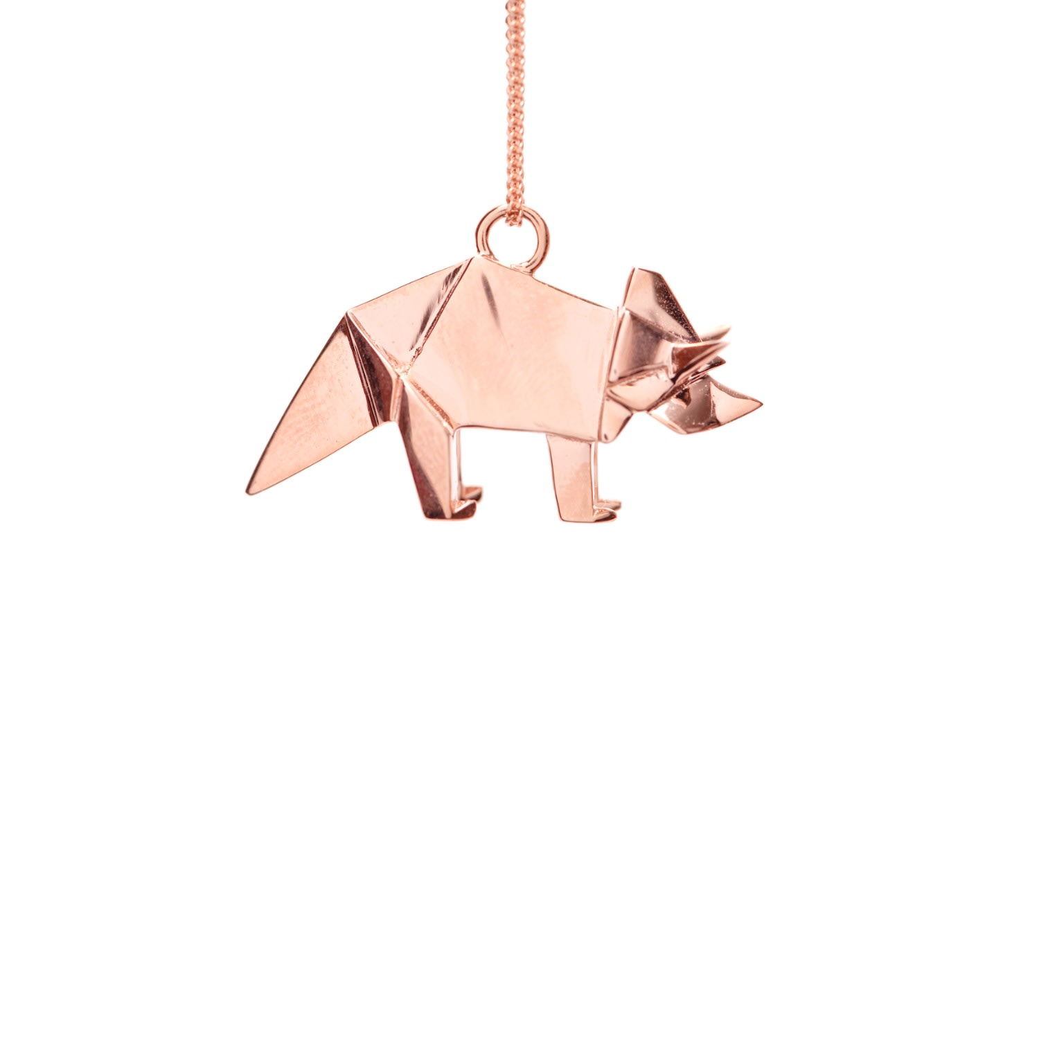 Women’s Triceratop Necklace Rose Gold Origami Jewellery