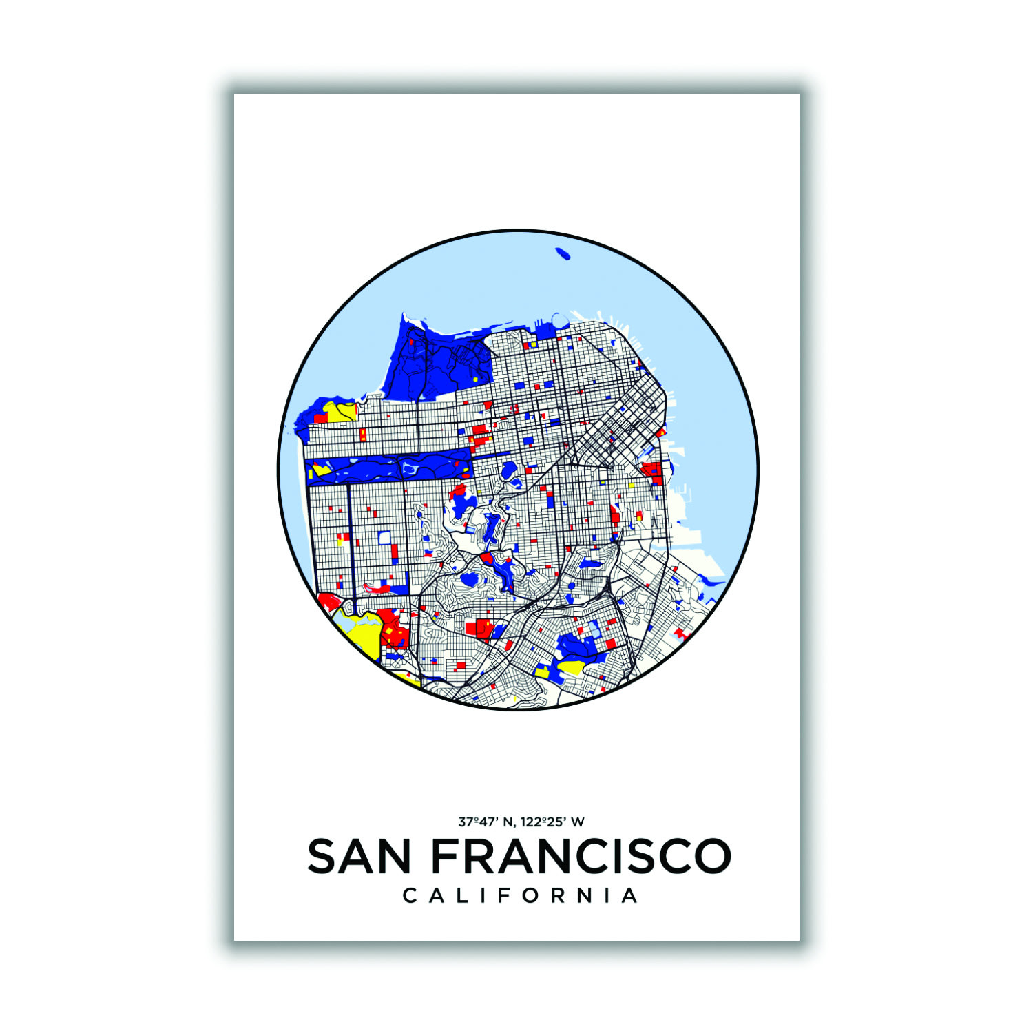 Blue Map Of San Fran Large Stanley Print House