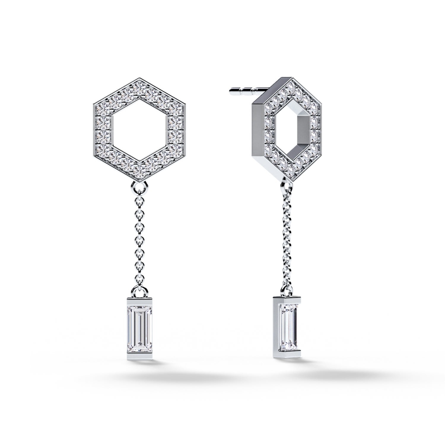 Women’s The Tyra Baguette Drop Earrings - Silver Ora Ana