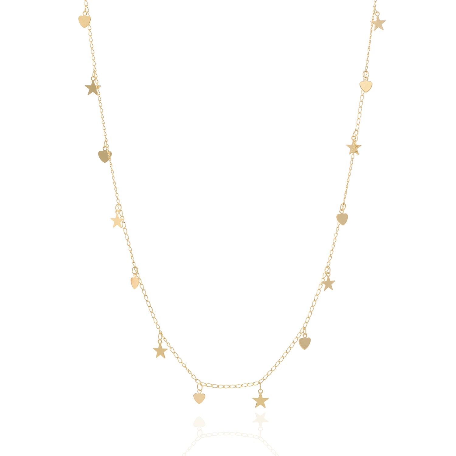 Women’s Gold Long Heart & Star Chain C. j.m