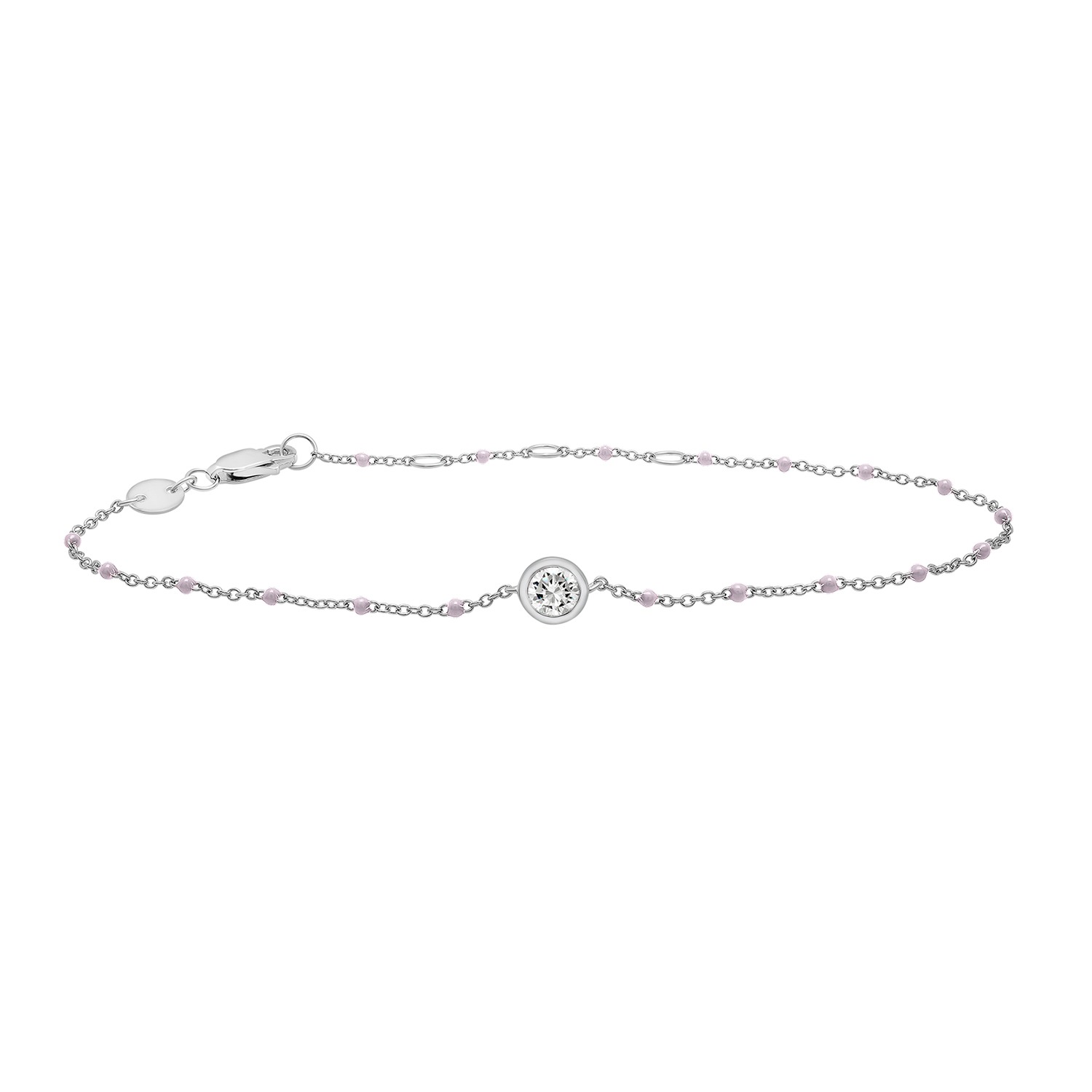 Women’s Birthstone Enamel Bracelet - White Topaz Miki & Jane