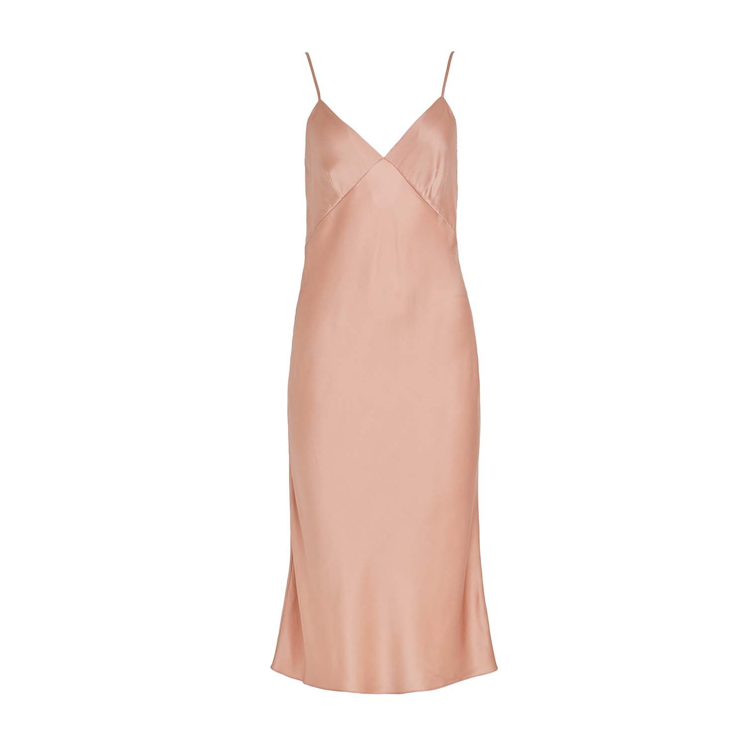 Secret Mission Women's Bond Slip Dress Rose Gold - Silk In Pink