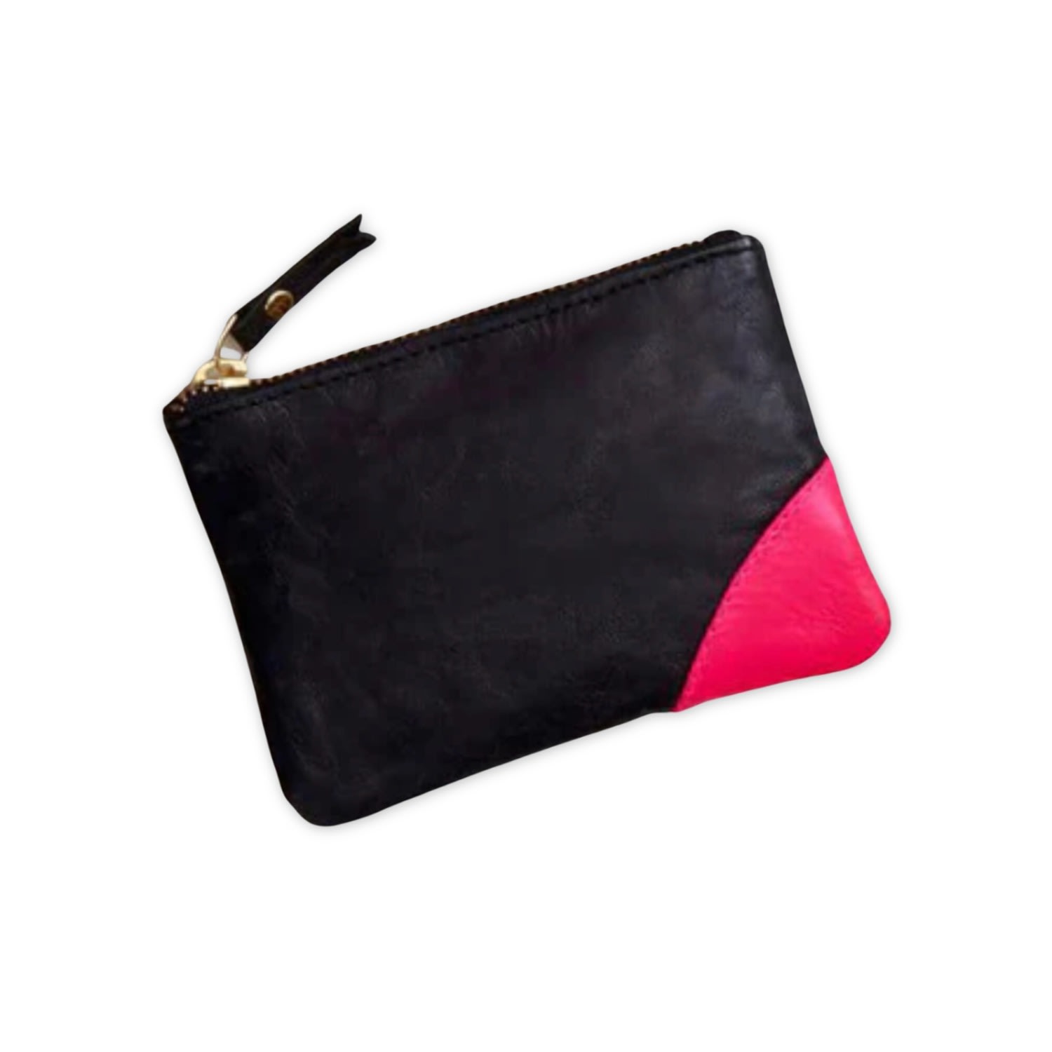 Women’s Leather Coin Purse - Black & Pink Vida Vida