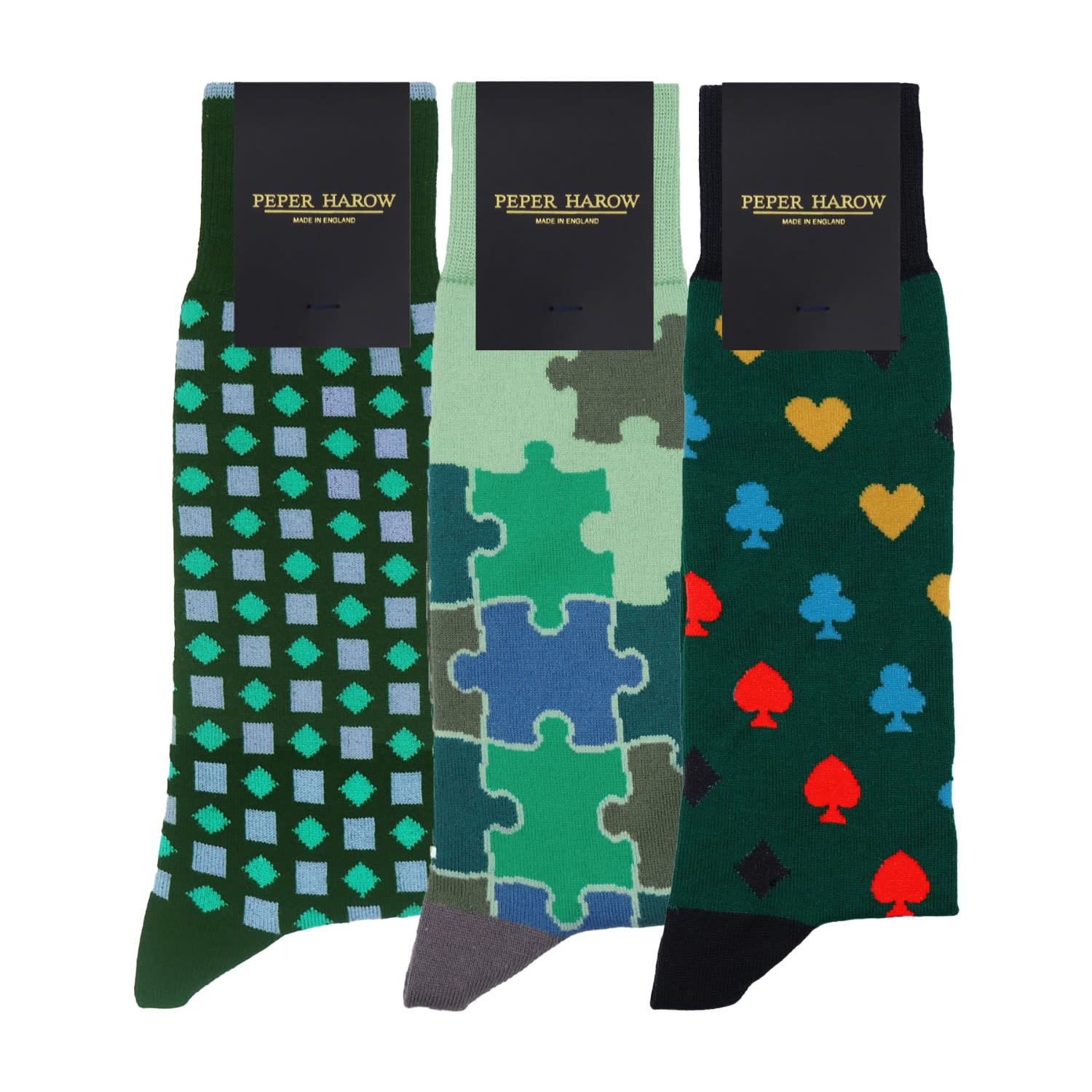 Peper Harow - Made In England Men's Men's Socks Bundle - Green In Green