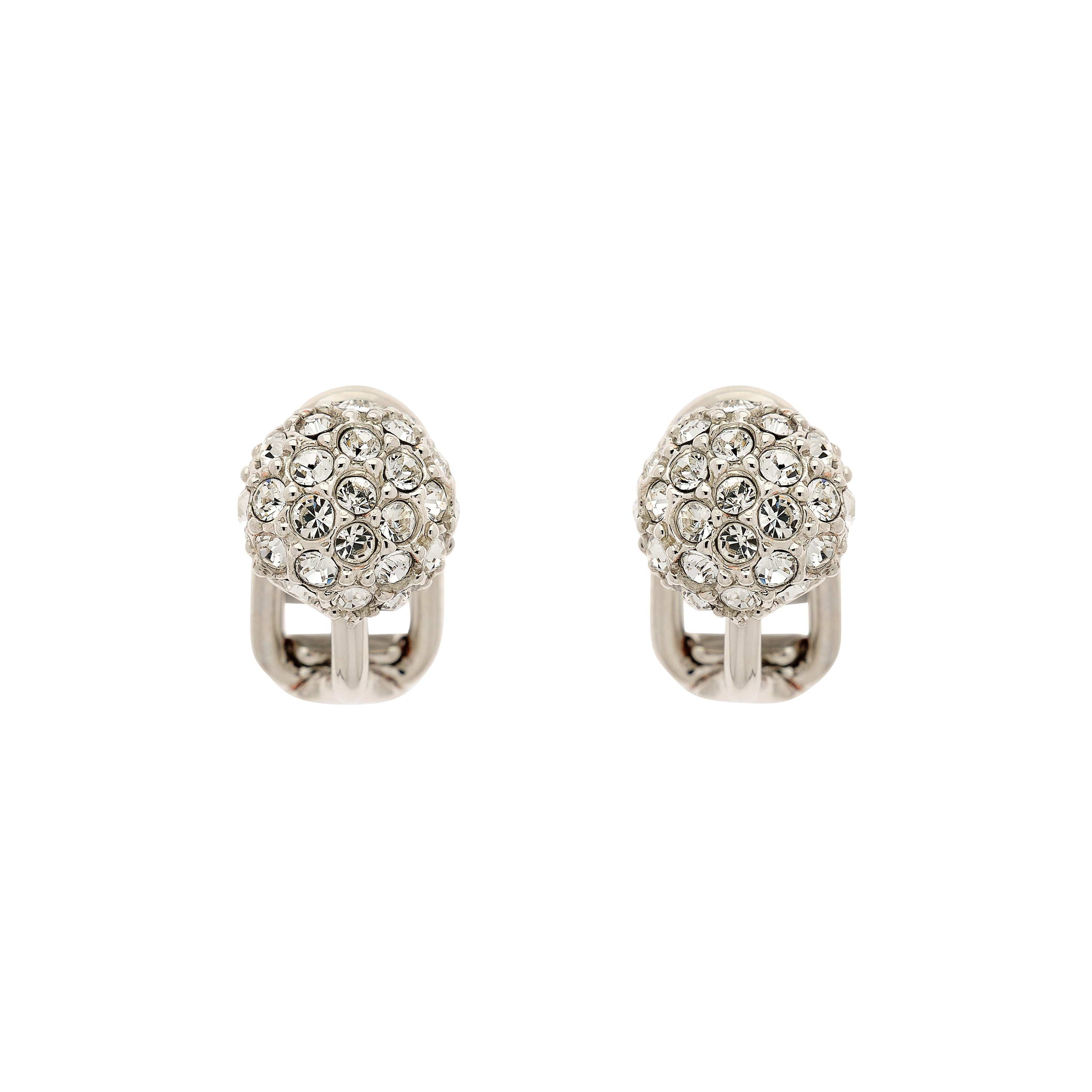 Emma Holland Jewellery Women's Silver Platinum Pave Crystal Stud Clip Earrings In Silver