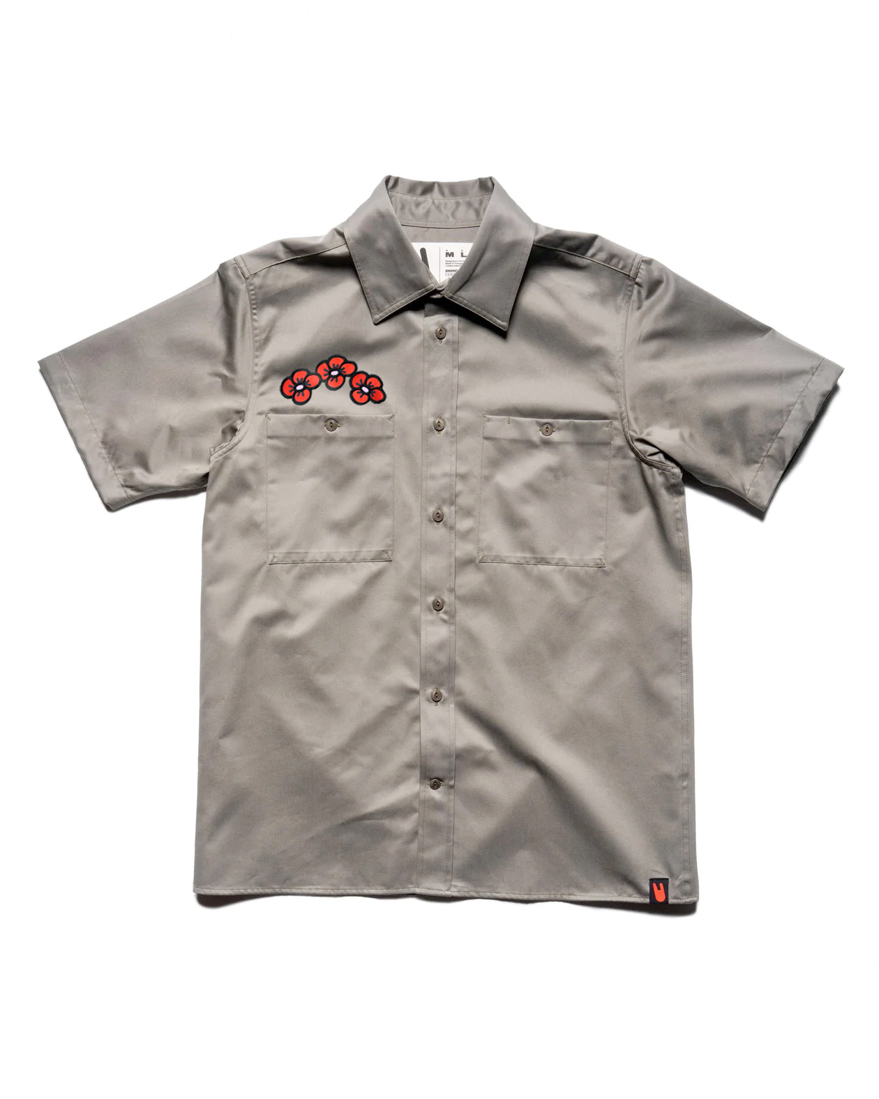 Unless Collective Men's Grey Flowers For You Work Shirt - M In Grey