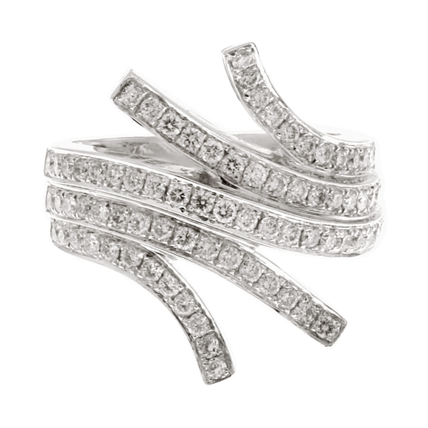 Artisan Women's Designer Handmade Diamond Ring In White Gold In Silver