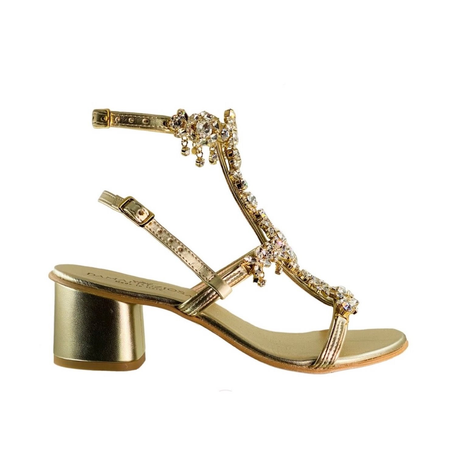 Women’s Gold Matilde Crystal Embellished Sandal 4 Uk Damapreziosa