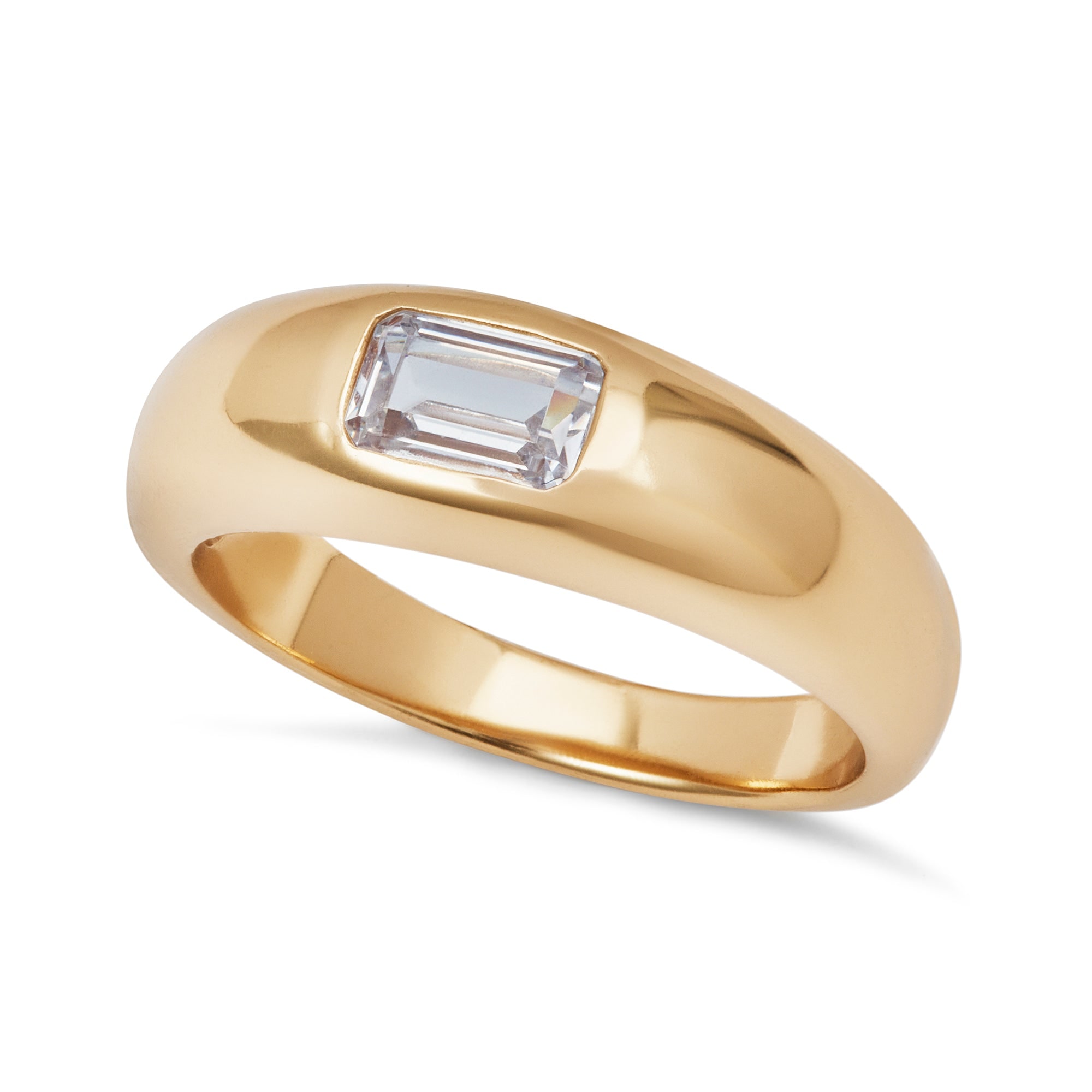 Aya Women's Gold / White Dome Ring - White Sapphire In Multi
