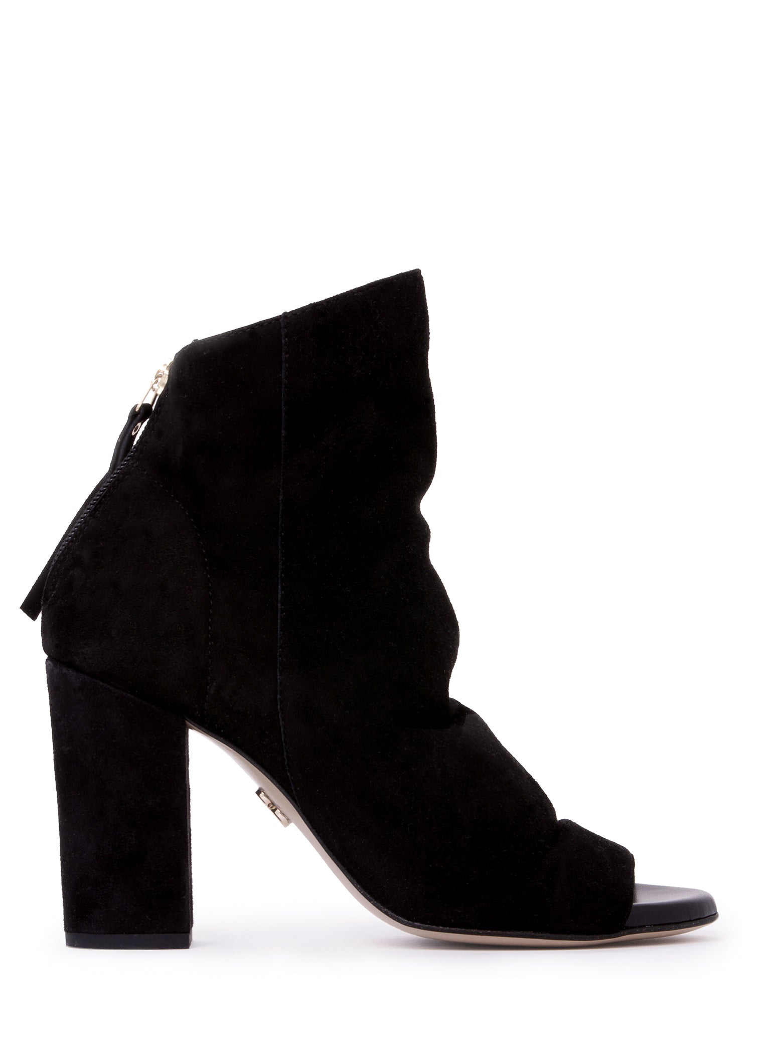 Women’s Hedy Black Work Evening Shootie Bootie Block Heel Suede 4.5 Uk Beautiisoles by Robyn Shreiber Made in Italy