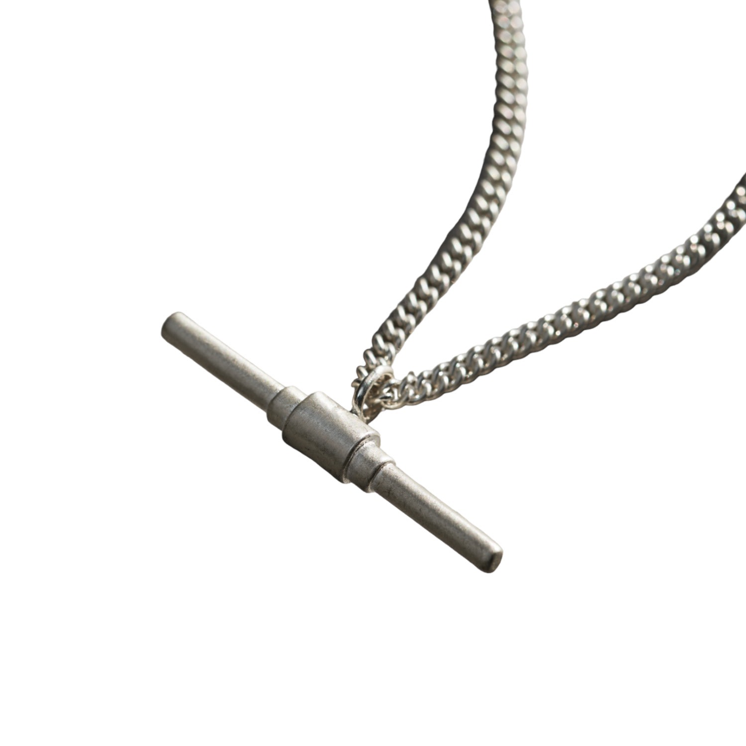 Silver Mens T Bar Pendant Necklace Posh Totty Designs