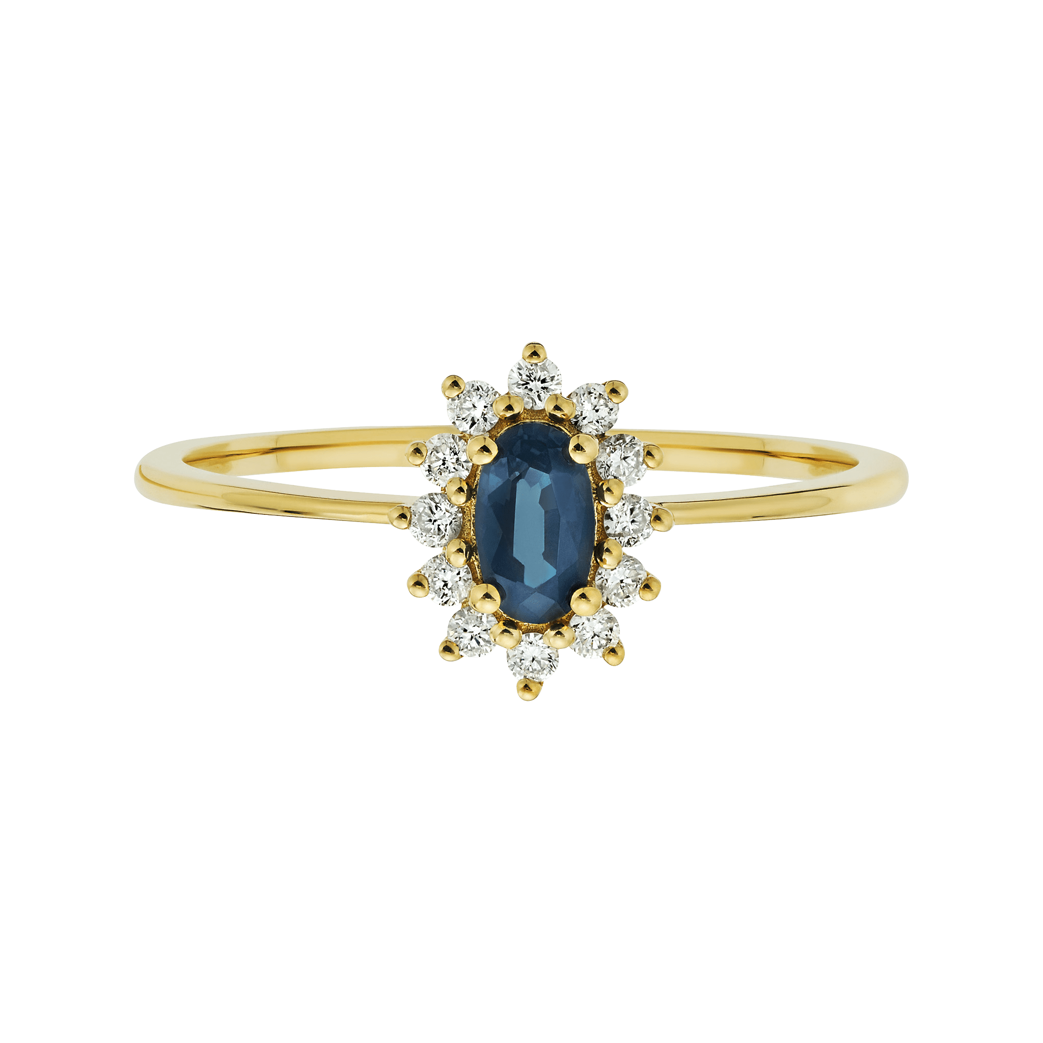 Women’s Solid Gold Teal Sapphire & Diamond Fleurette Ring La Kaiser