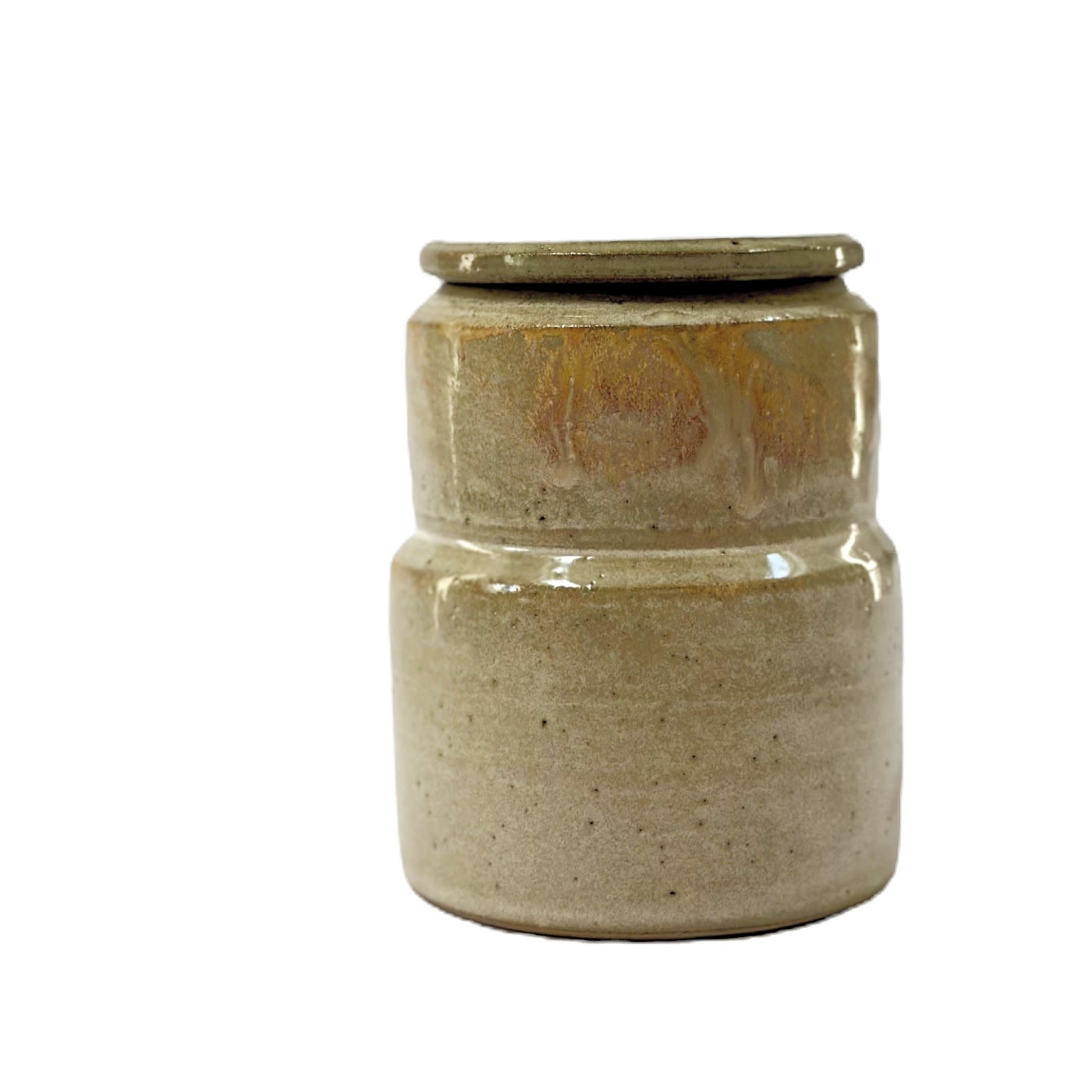 Clay And Limes Grey Lidded Jar In Brown