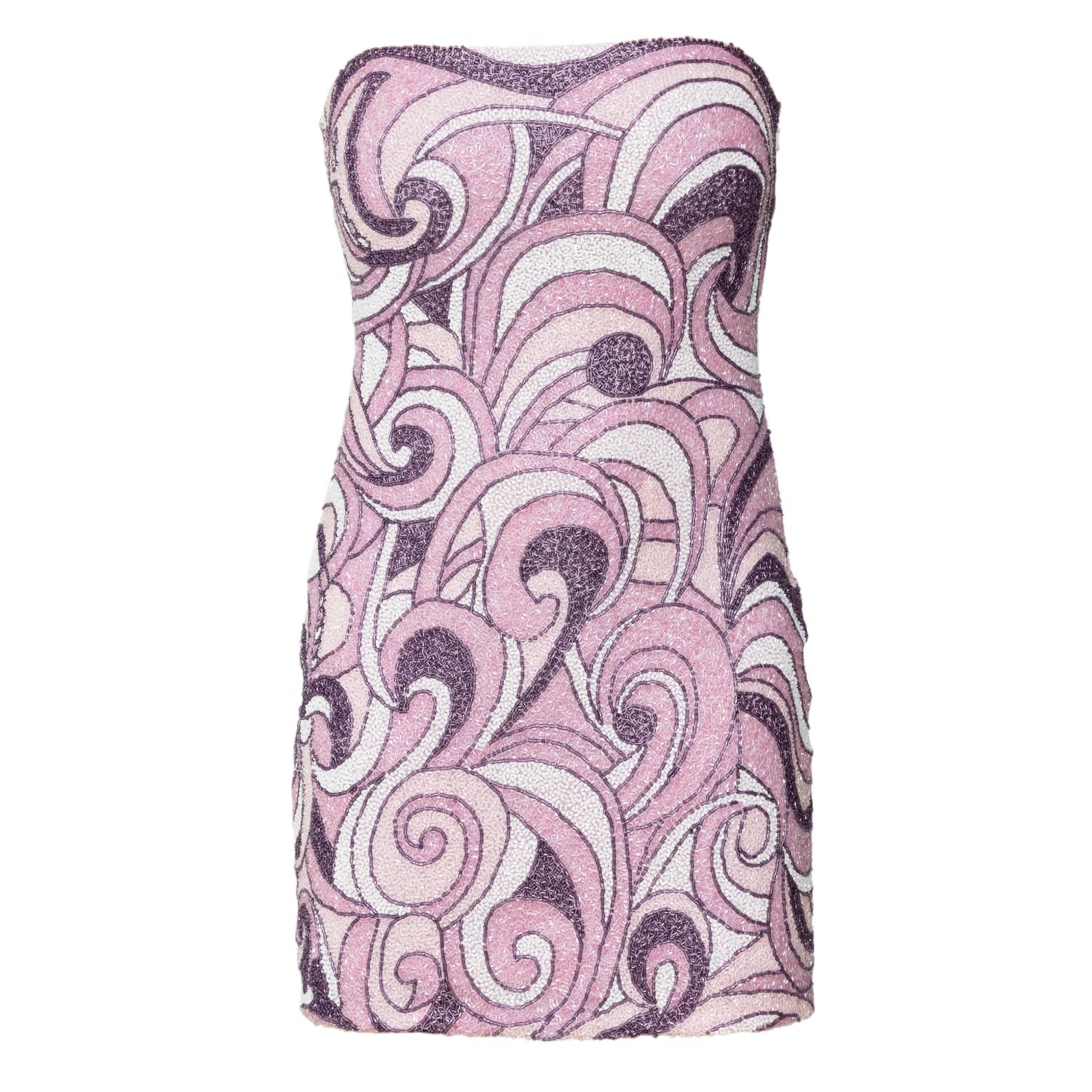 Women's Pink / Purple Veronica Hand-Beaded Embellished Mini Dress- Pink/Purple | Small | Self-Adore