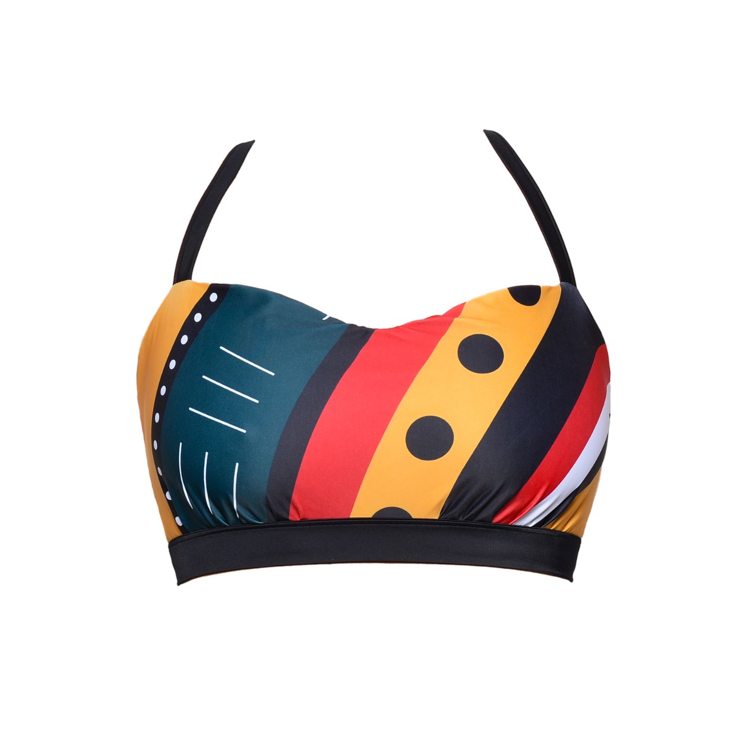 Akosua Swimwear Women's Blue / Yellow / Orange Diva Much Bikini Top - Multicoloured