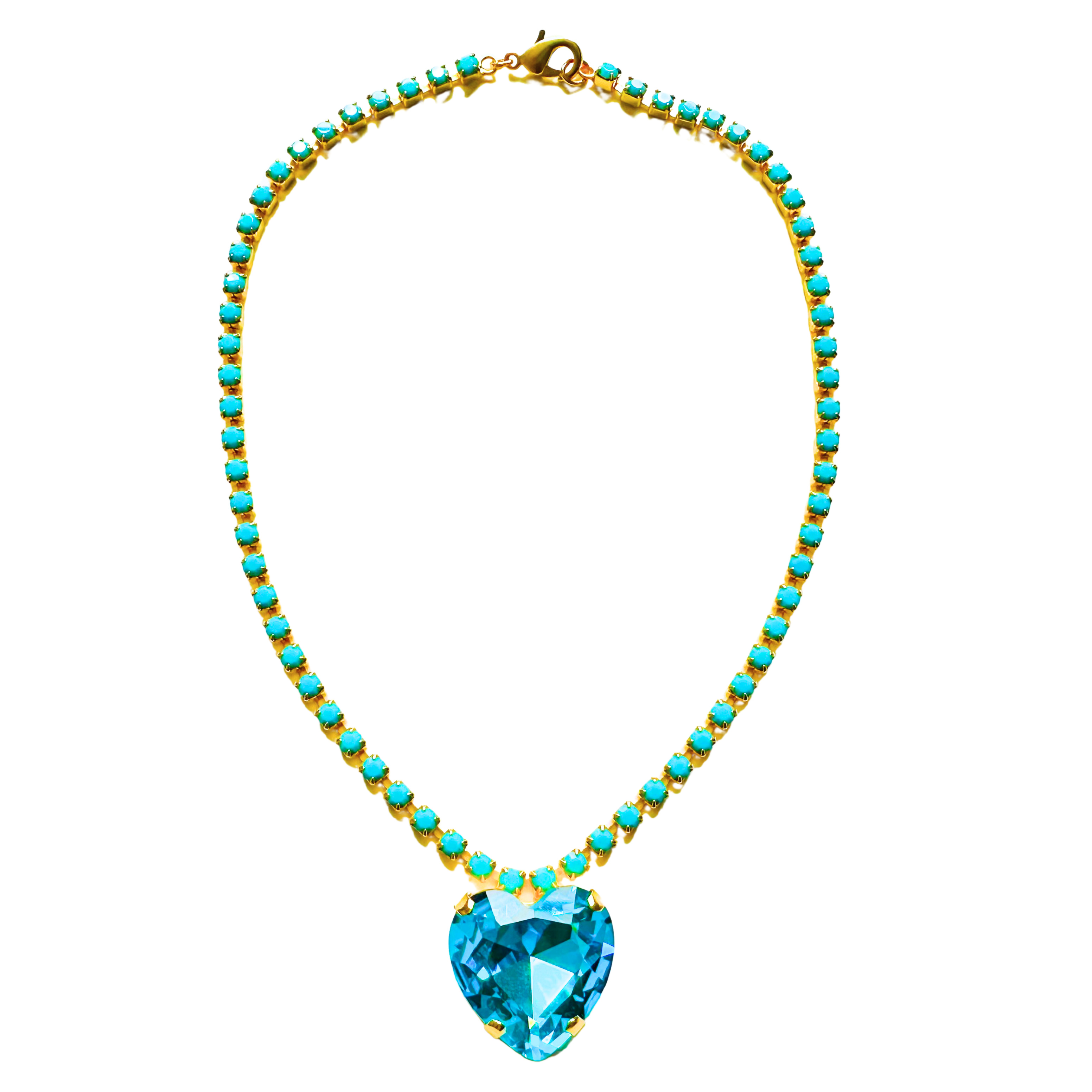 The Pink Reef Women's Blue  Heart Of The Ocean Necklace In Deep Ocean In Brown