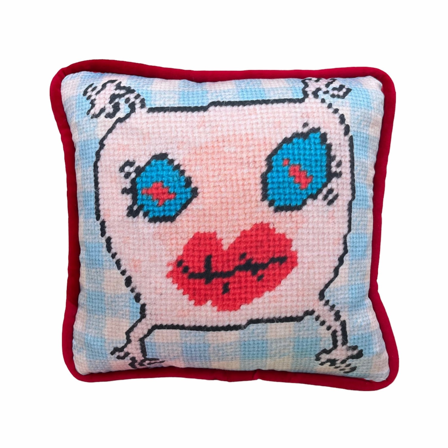 Organic Cotton Sateen Sweet Monster "Mommani Baby " Scatter Pillow Mommani Threads