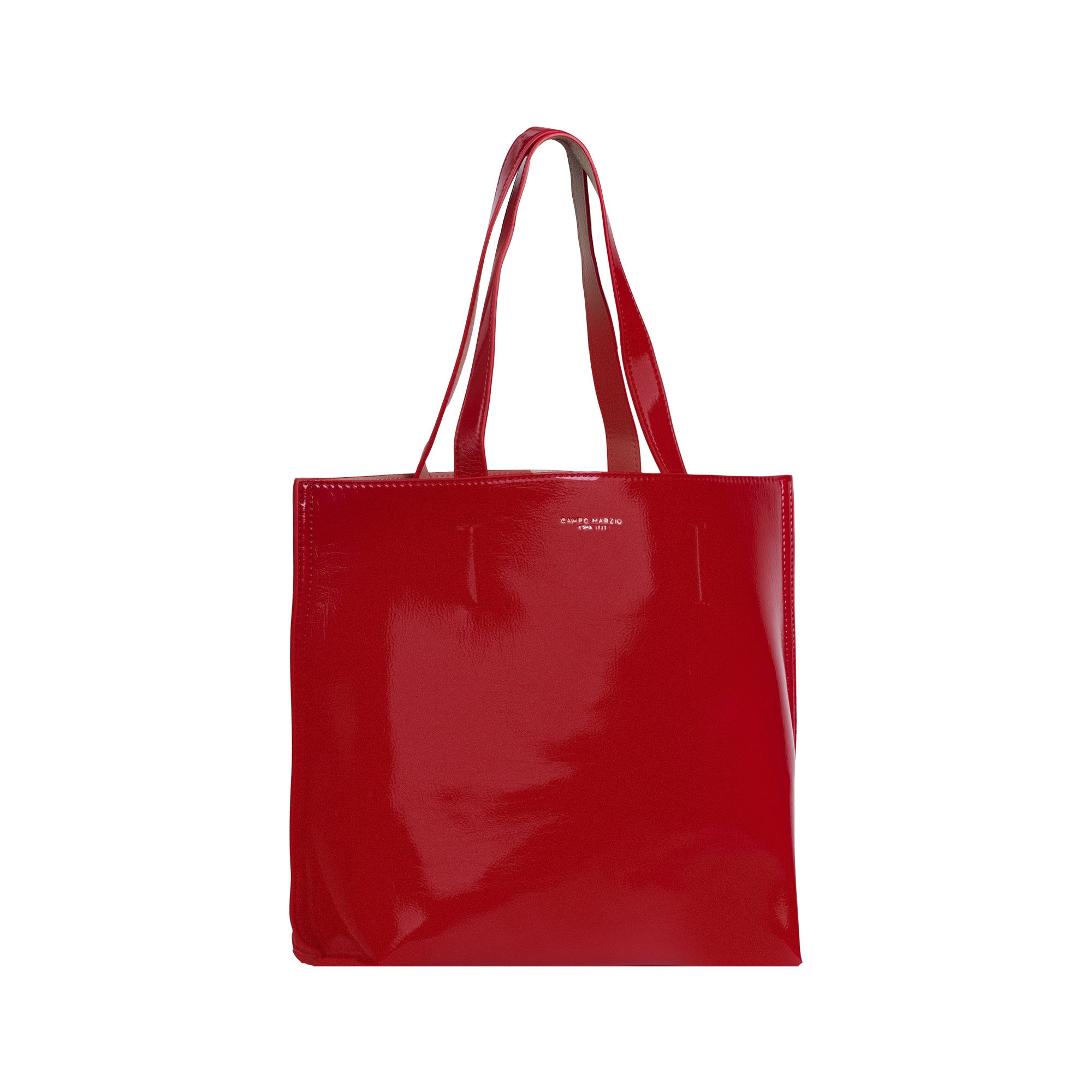 Women’s Double Tote The Iconic Bag Midi Lucid Special Edition-Cherry Red Campo Marzio Roma 1933