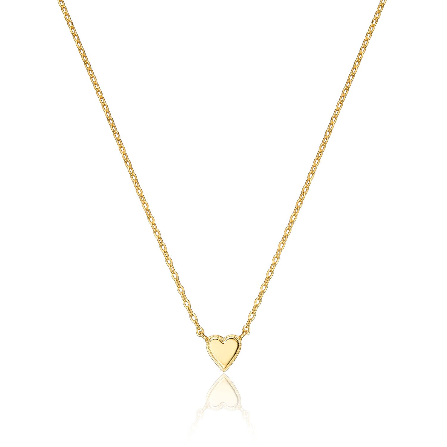 Gold Tiny Heart Necklace LILY ROO Wolf Badger