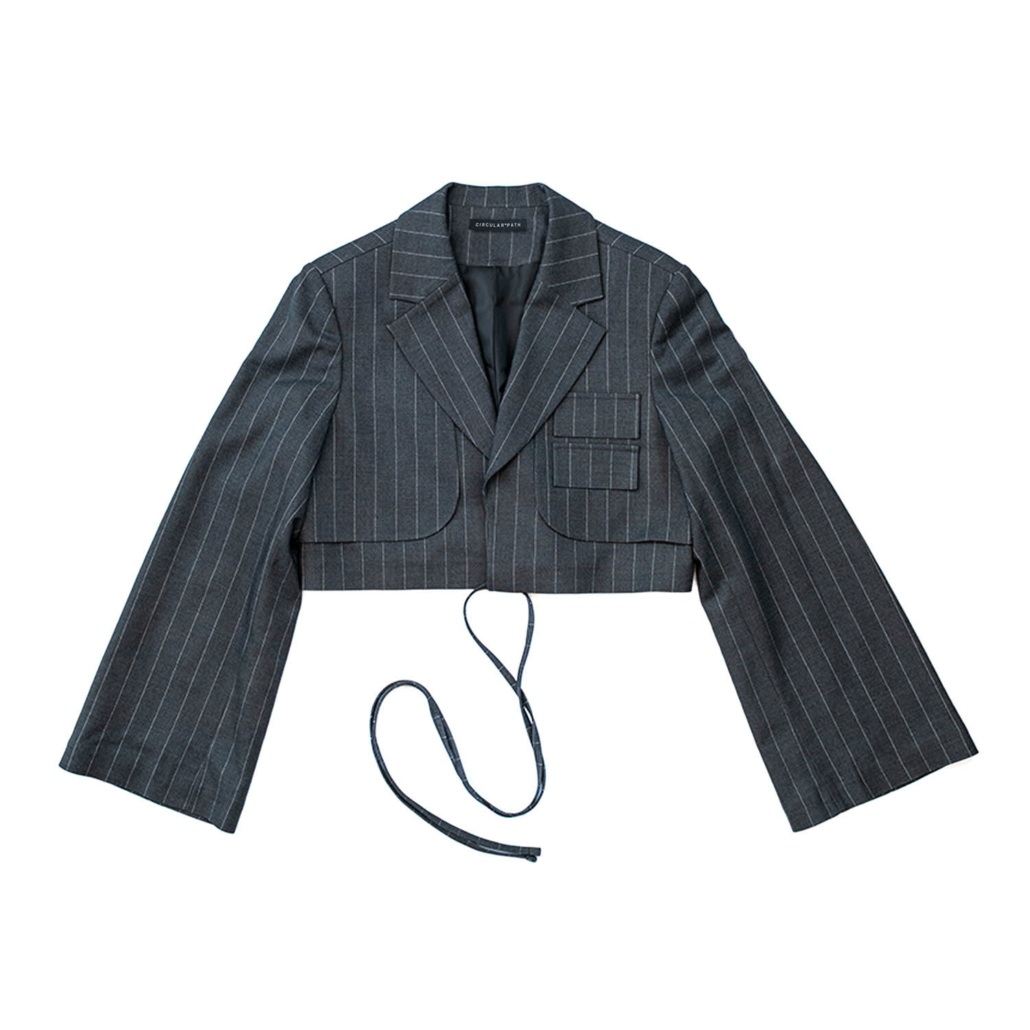 Women's Grey / White Samantha Crop Tie Blazer | Xxs | Circular Path