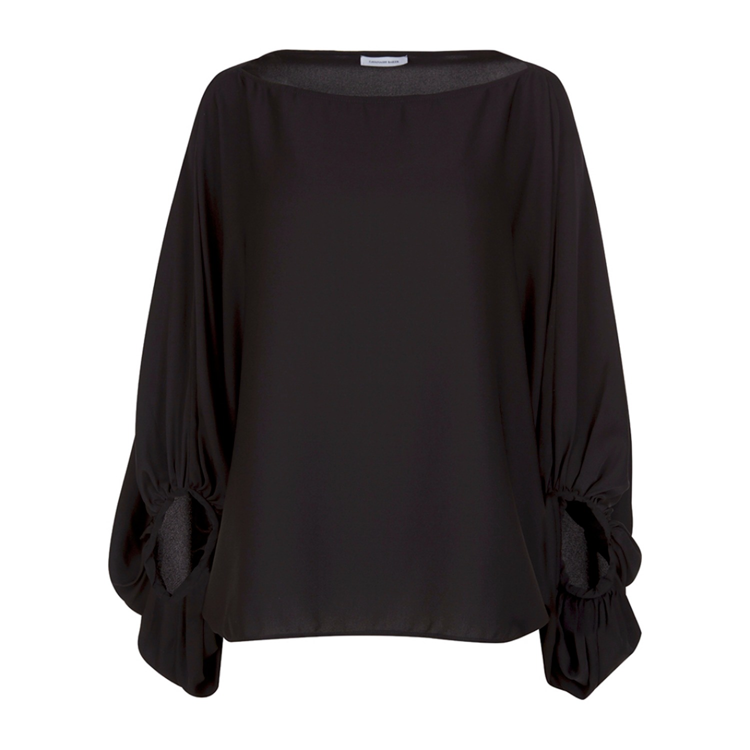 Cavanagh Baker Women's Silk Georgette Off-shoulder Scarf Blouse In Black