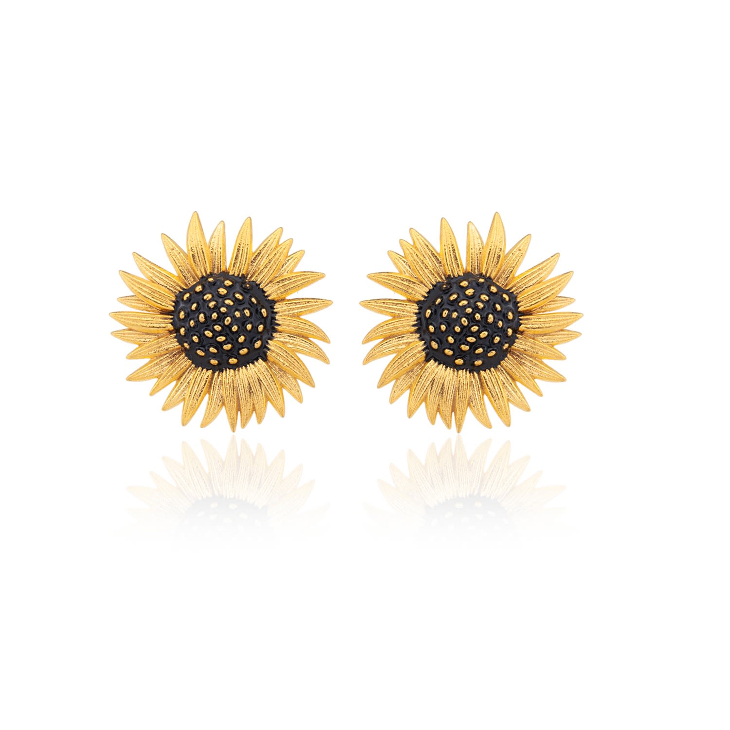 Women’s Gold Sunflower Earrings Milou Jewelry