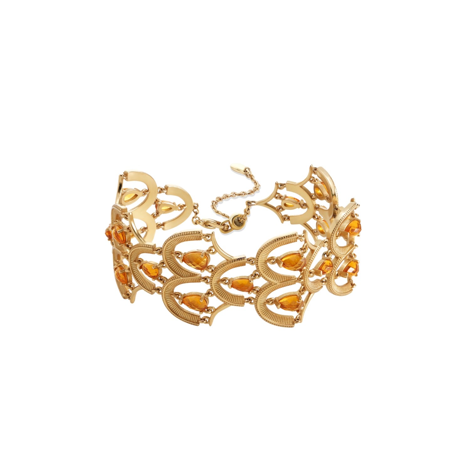 Retro Chic Women's Gold / Orange Celestial Waltz Bracelet In Multi